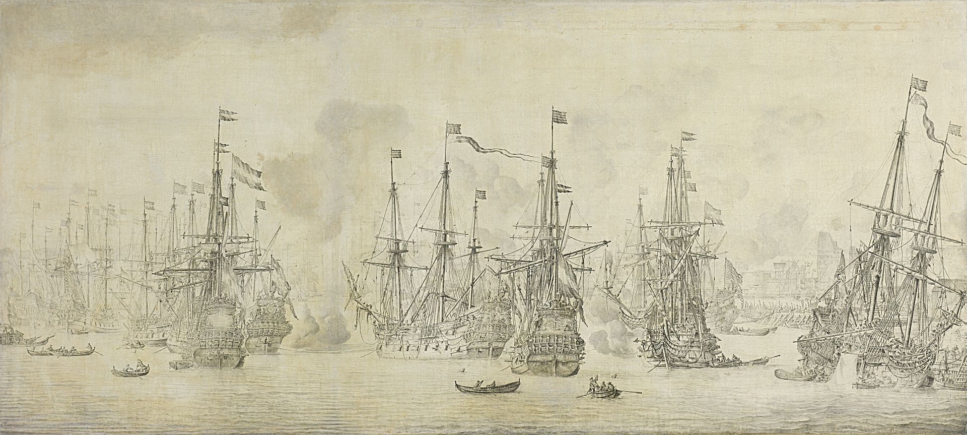 "The Failed Attack of the English on the Return Fleet in the Port of Bergen, Norway, 12 August 1665: an episode from the Second Anglo-Dutch War" by Willem van de Velde I