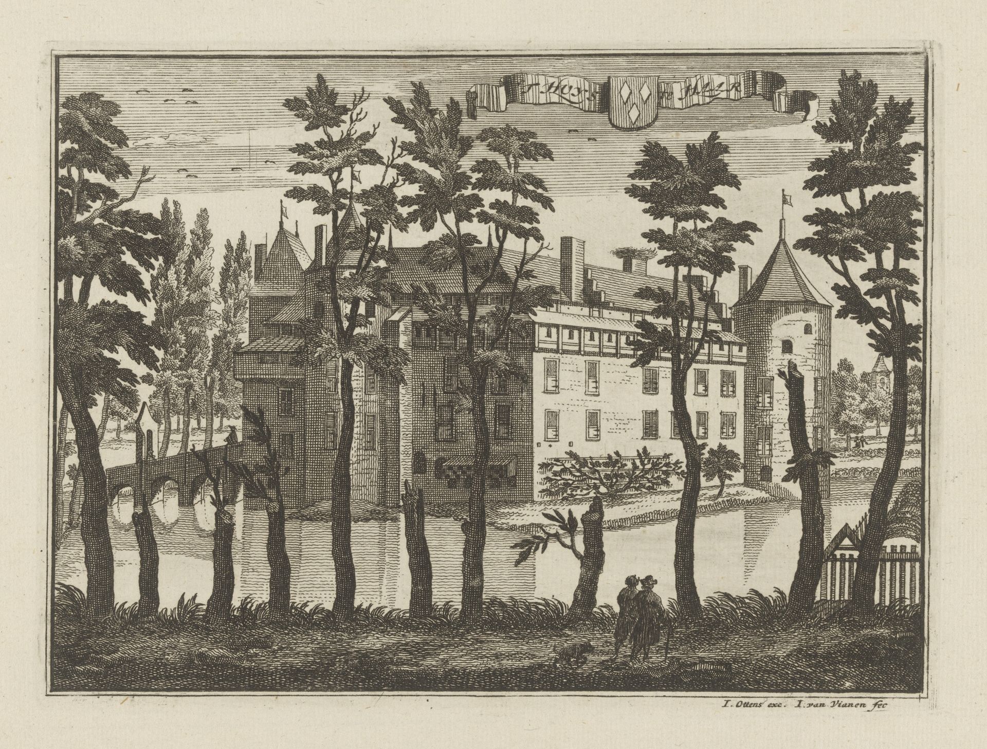 Gezicht op kasteel De Haar in Haarzuilens by Jan van Vianen