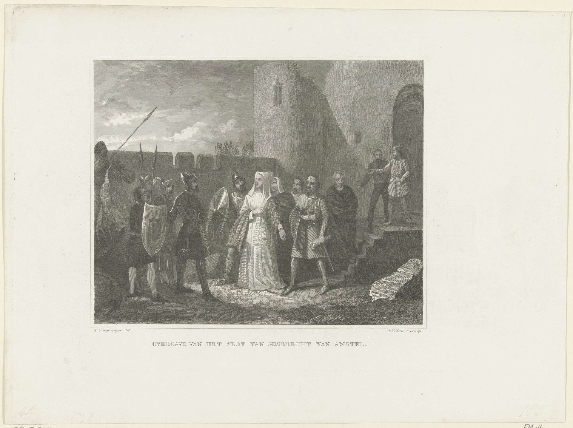 Overgave van het slot van Gijsbrecht van Amstel, 1297 by Johann Wilhelm (I) Kaiser