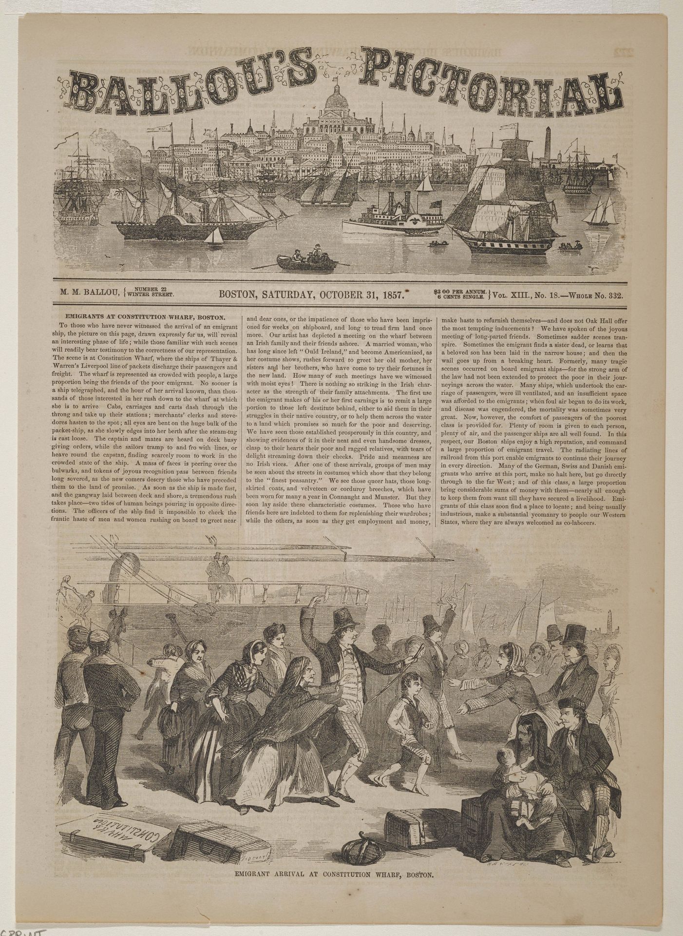 Emigrant Arrival at Constitution Wharf by Winslow Homer