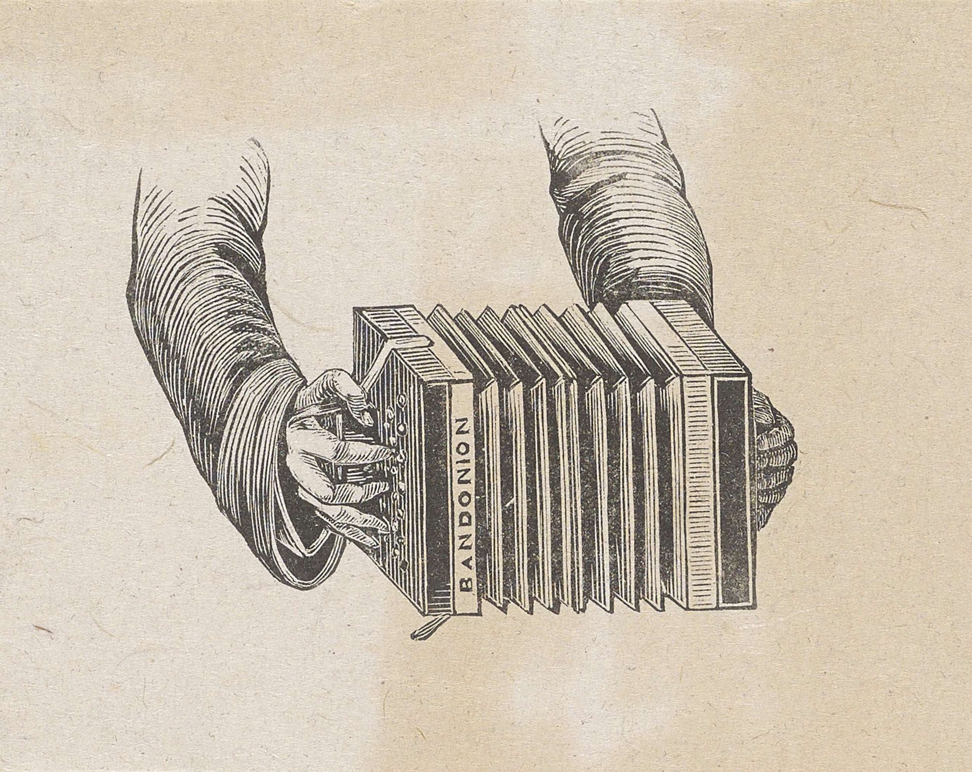 Twee handen spelend op een bandoneon by Isaac Weissenbruch