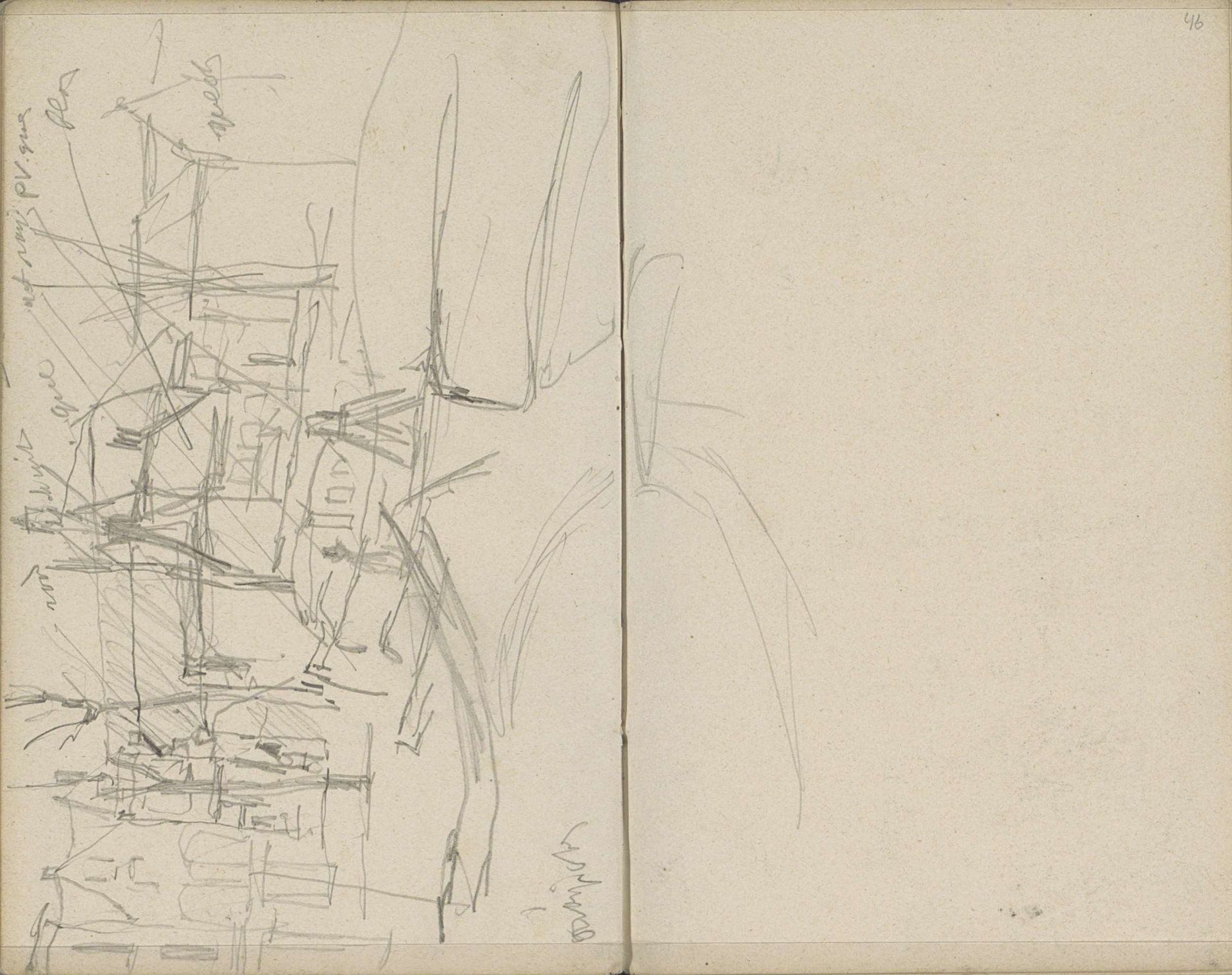 Gezicht in Amsterdam met een aanlegplaats by George Hendrik Breitner