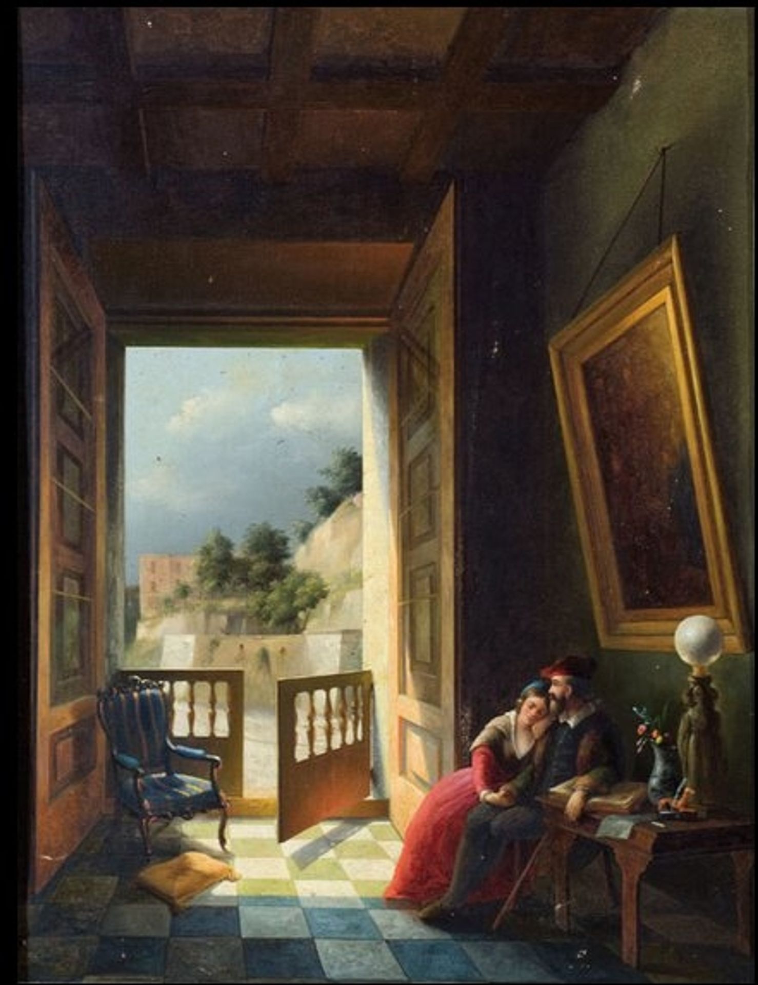 Romantic Interior by Vincenzo Abbati