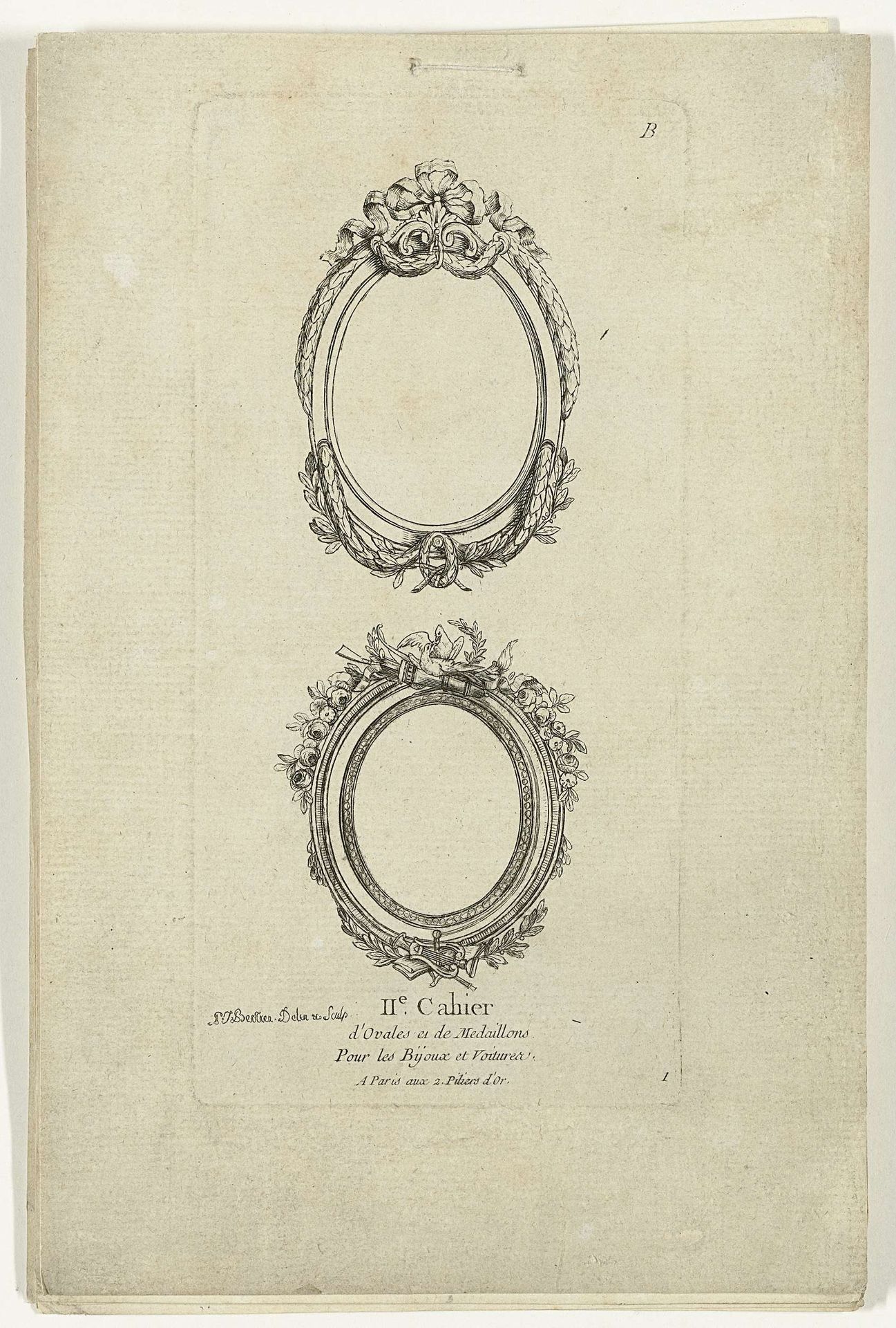 Twee ovale omlijstingen by P.J. Bertren