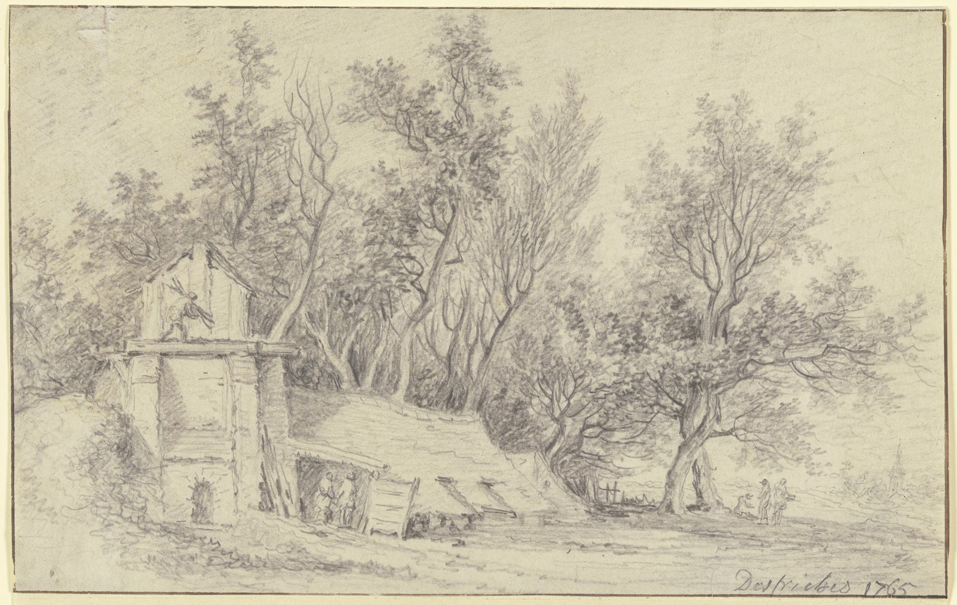 Holzhauerhütten am Waldesrand by Aignan-Thomas Desfriches