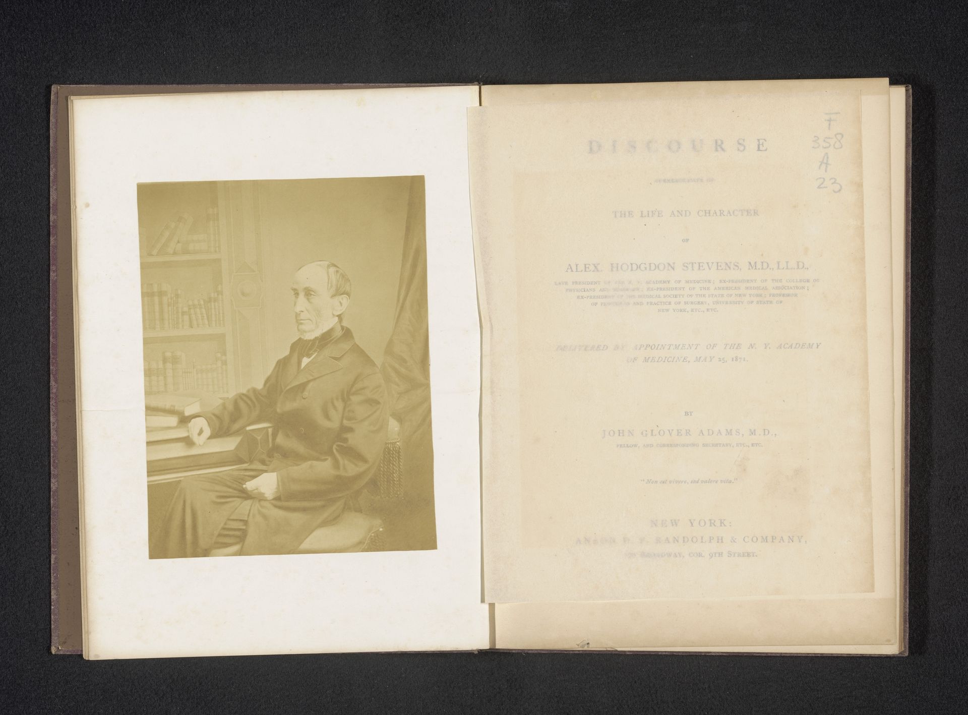 Portret van Alexander Hodgdon Stevens by Anonymous