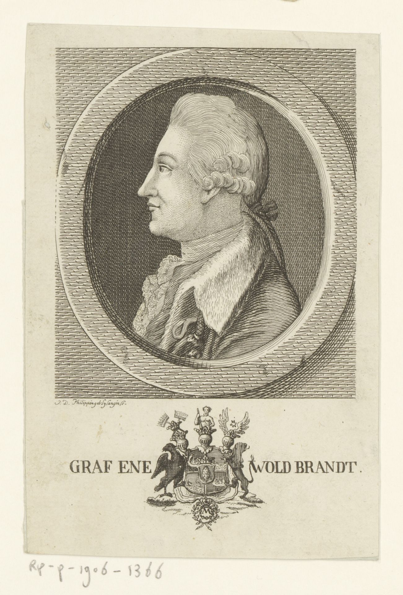 Portret van Enewold Brandt by Johanna Dorothea Sysang