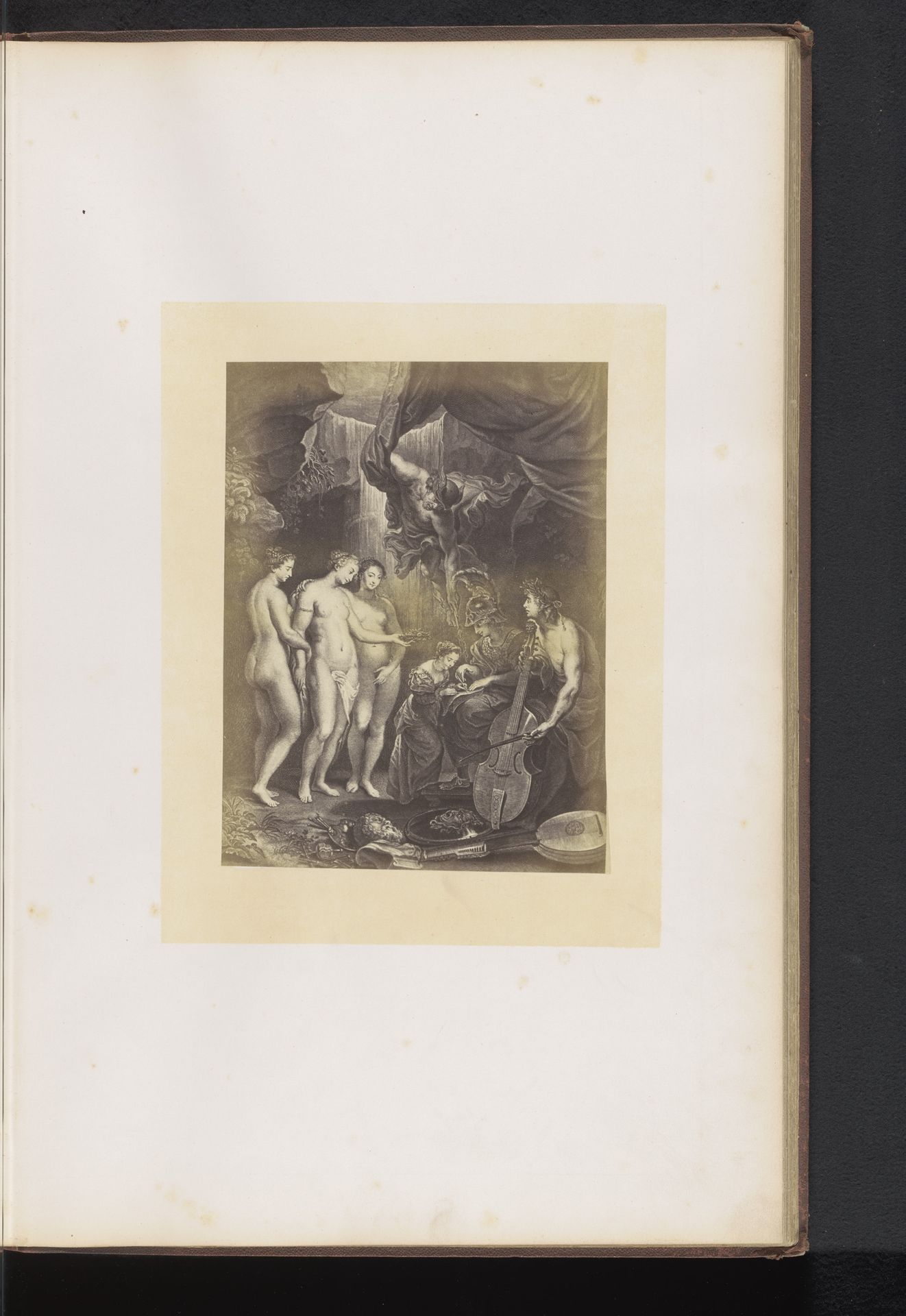 Fotoreproductie van een gravure van Het onderwijzen van Maria de'Medici door Jean-Marc Nattier, naar het schilderij door Peter Paul Rubens by Dechamps et Cie.