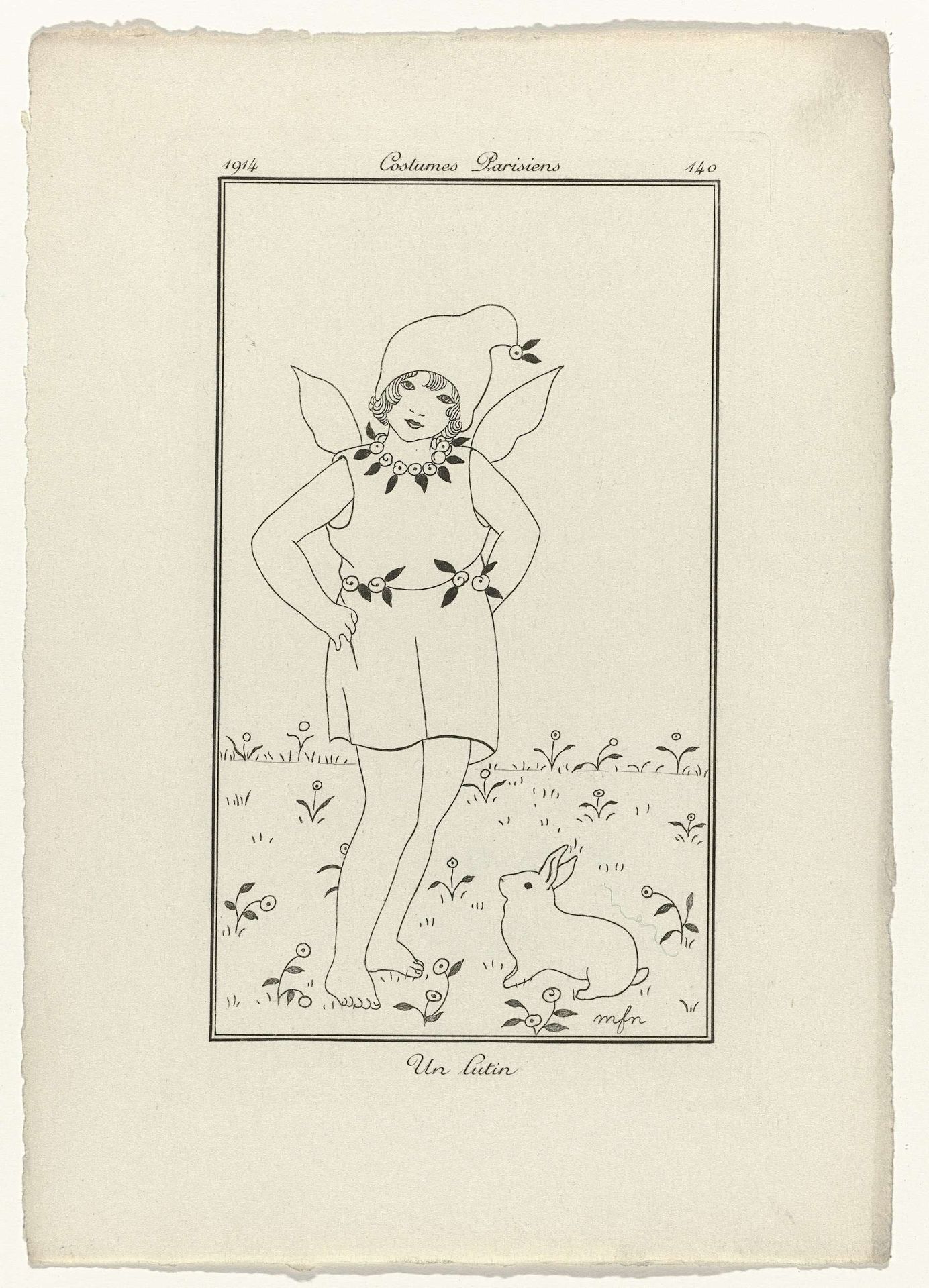 Journal des Dames et des Modes, Costumes Parisiens, 1914, No. 140 : Un lutin by Monogrammist MFN