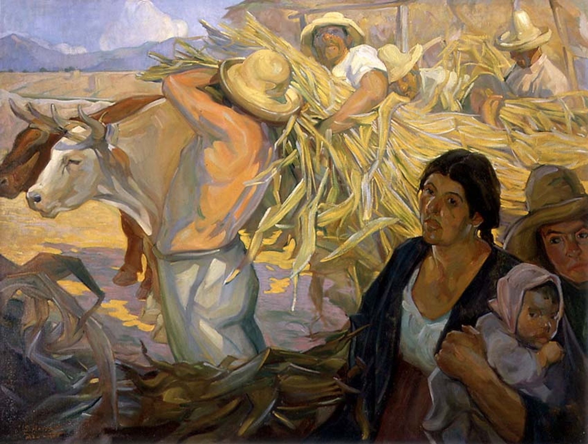 La cosecha by Saturnino Herran
