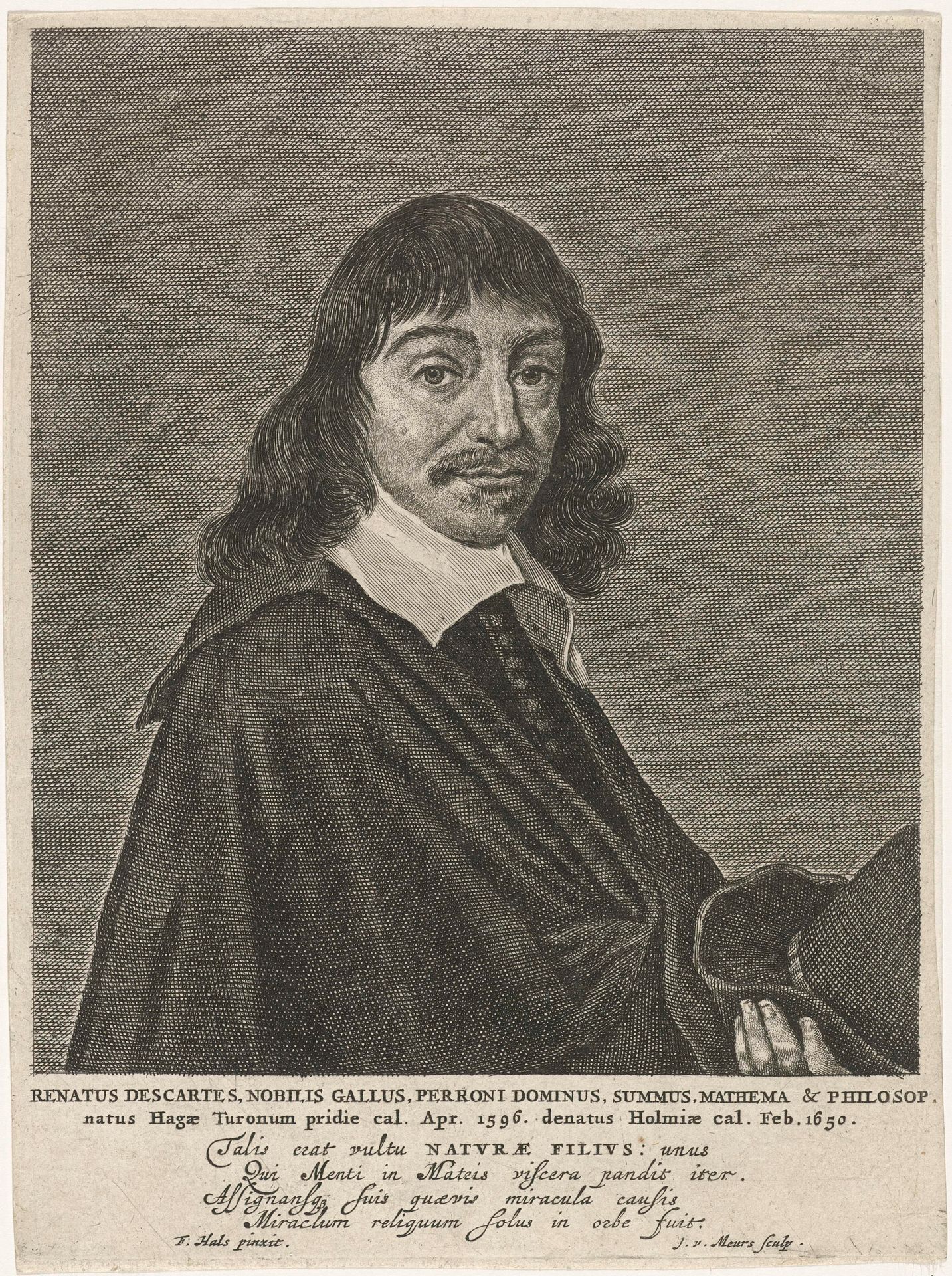 Portret van René Descartes by Jacob van Meurs