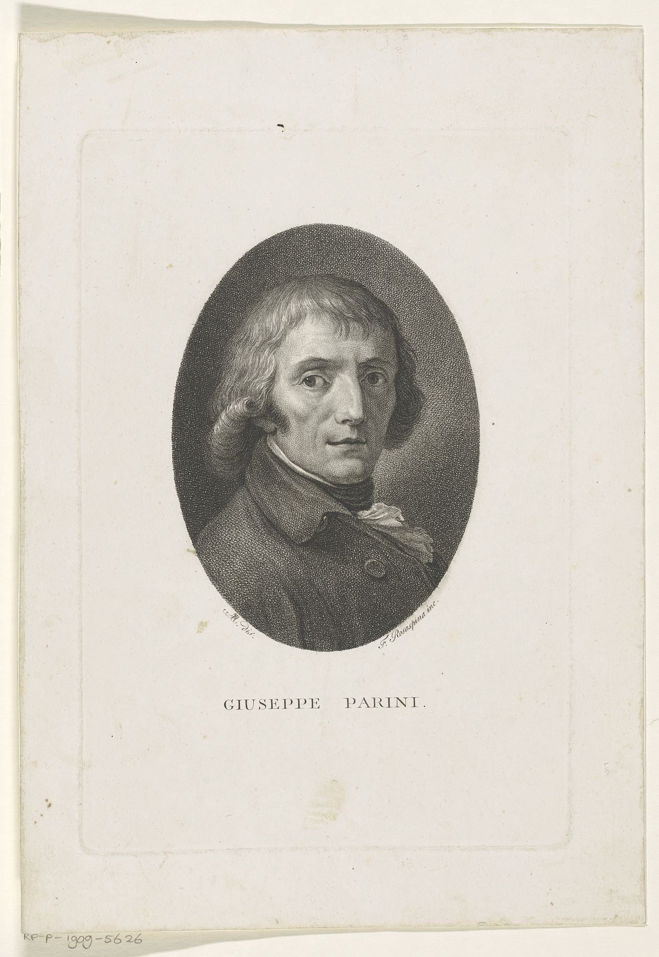 Portret van dichter Giuseppe Parini by Francesco Rosaspina