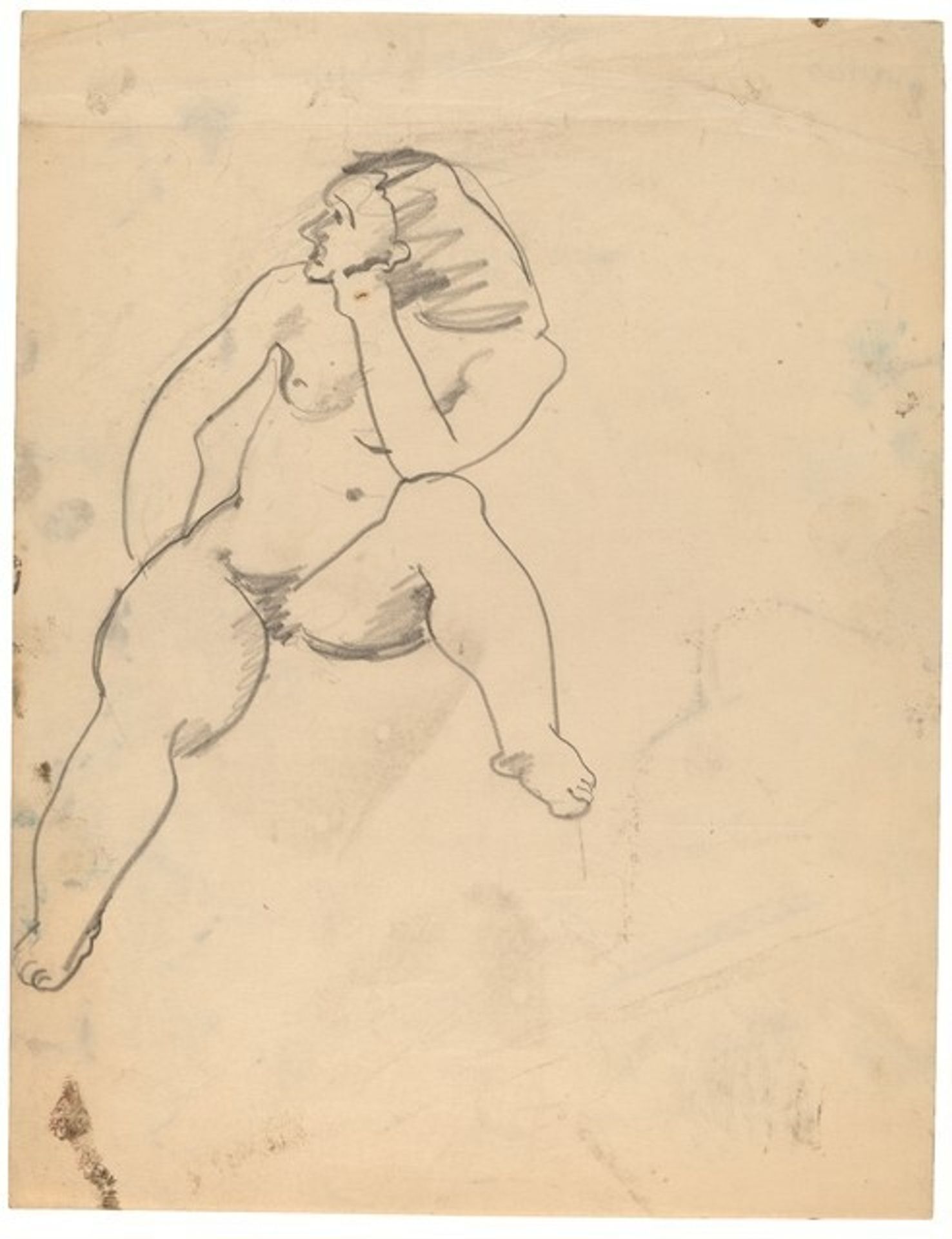 Seated Nude Facing Front, Head Turned to the Left by Mark Rothko