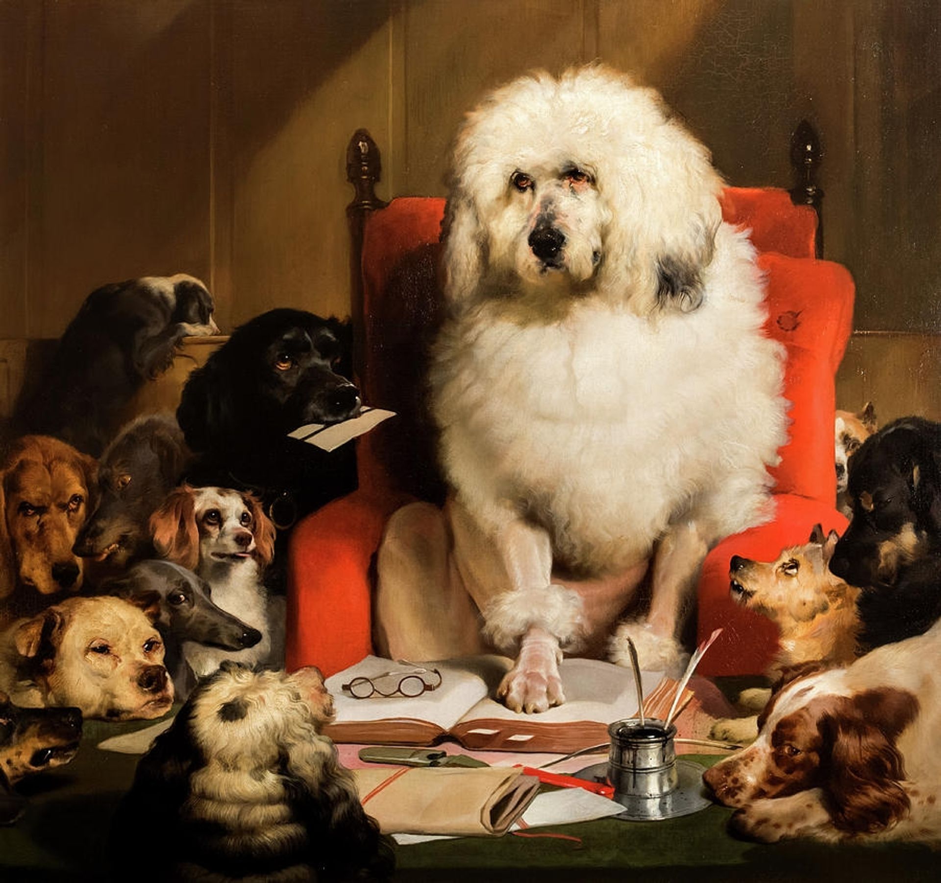 Laying Down the Law by Edwin Henry Landseer