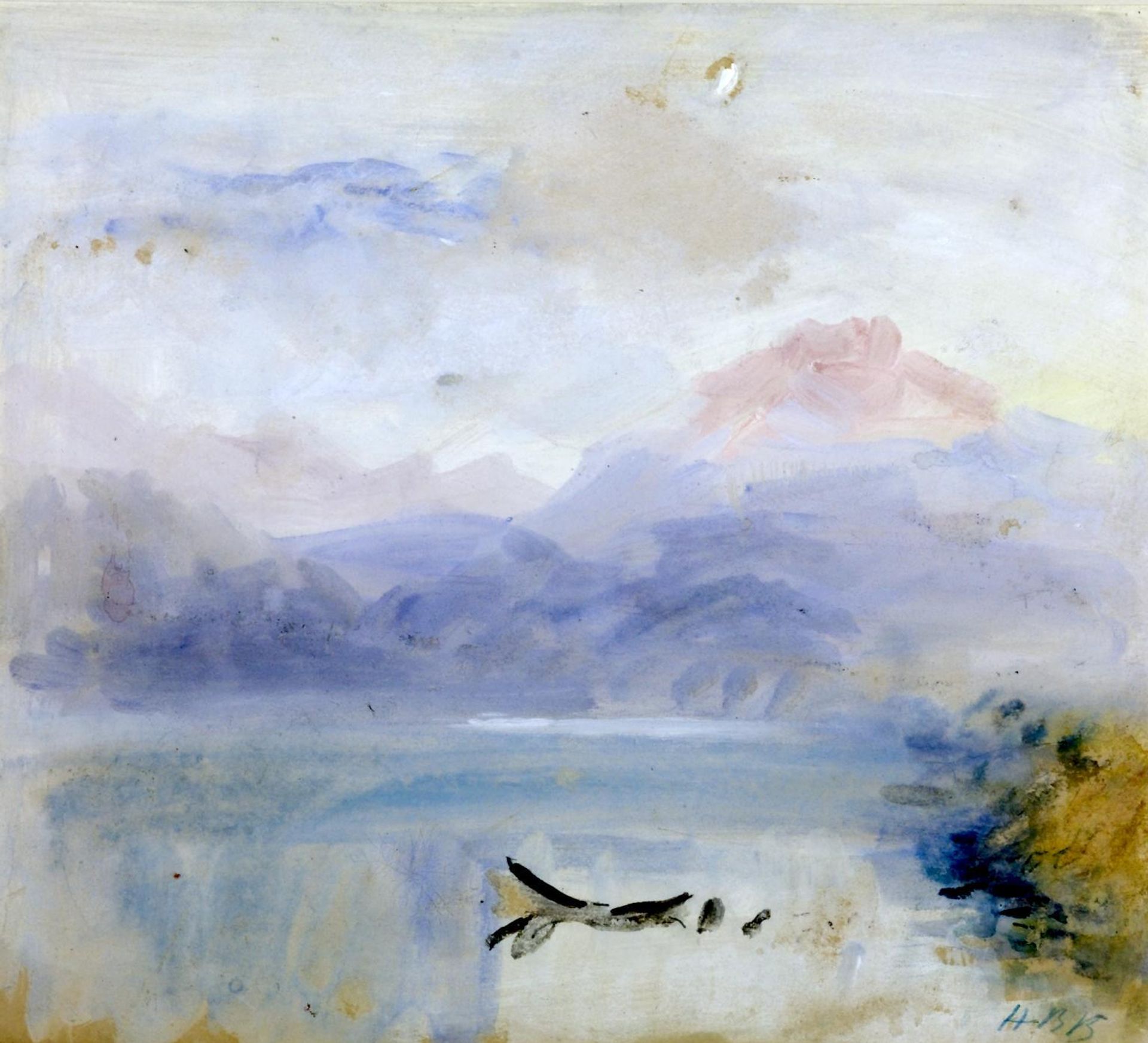 Sunset: Mountain and Lake by Hercules Brabazon Brabazon