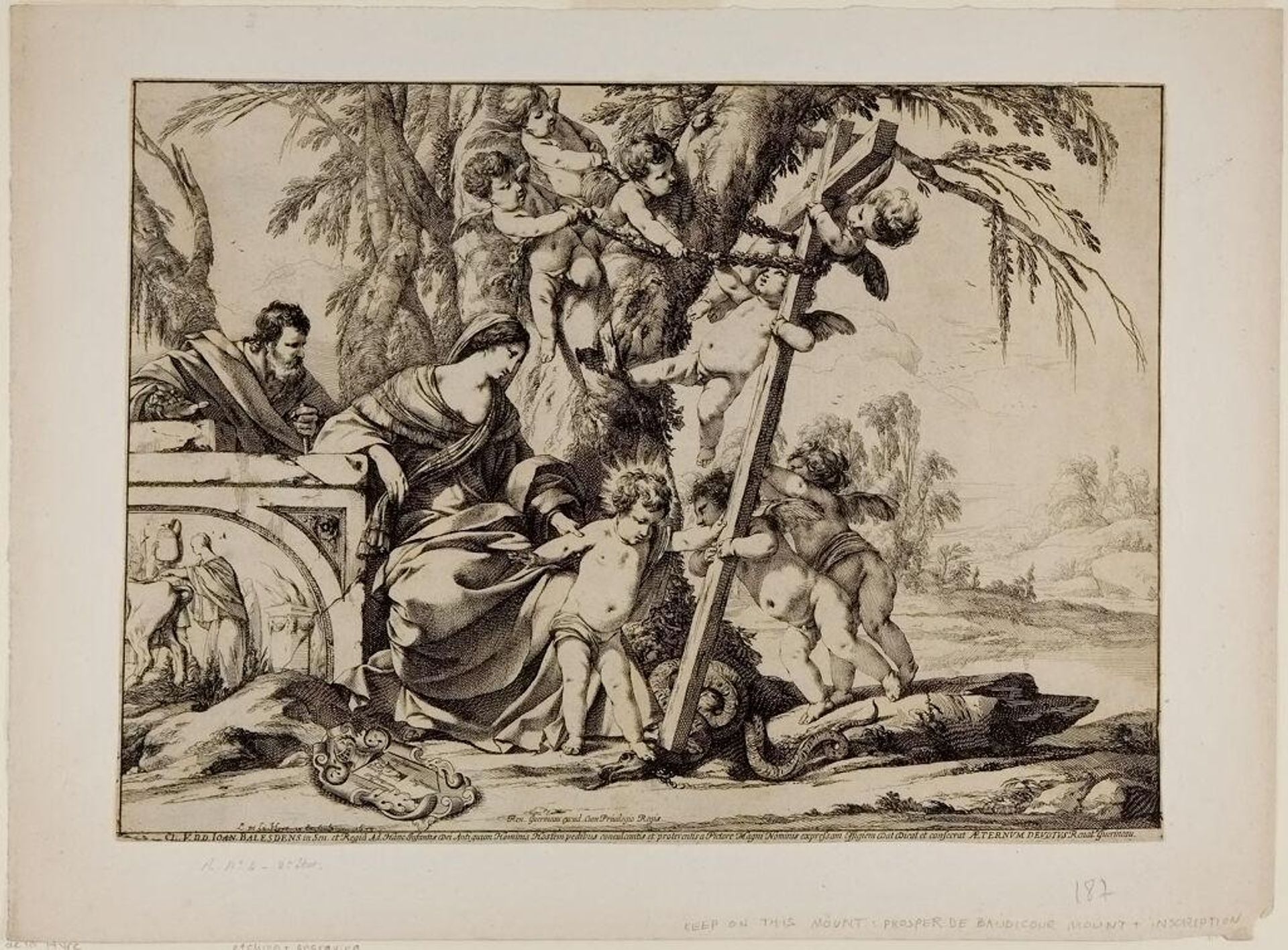 The Holy Family with the Cross, Christ Crushing the Head of the Serpent by Laurent de La Hyre