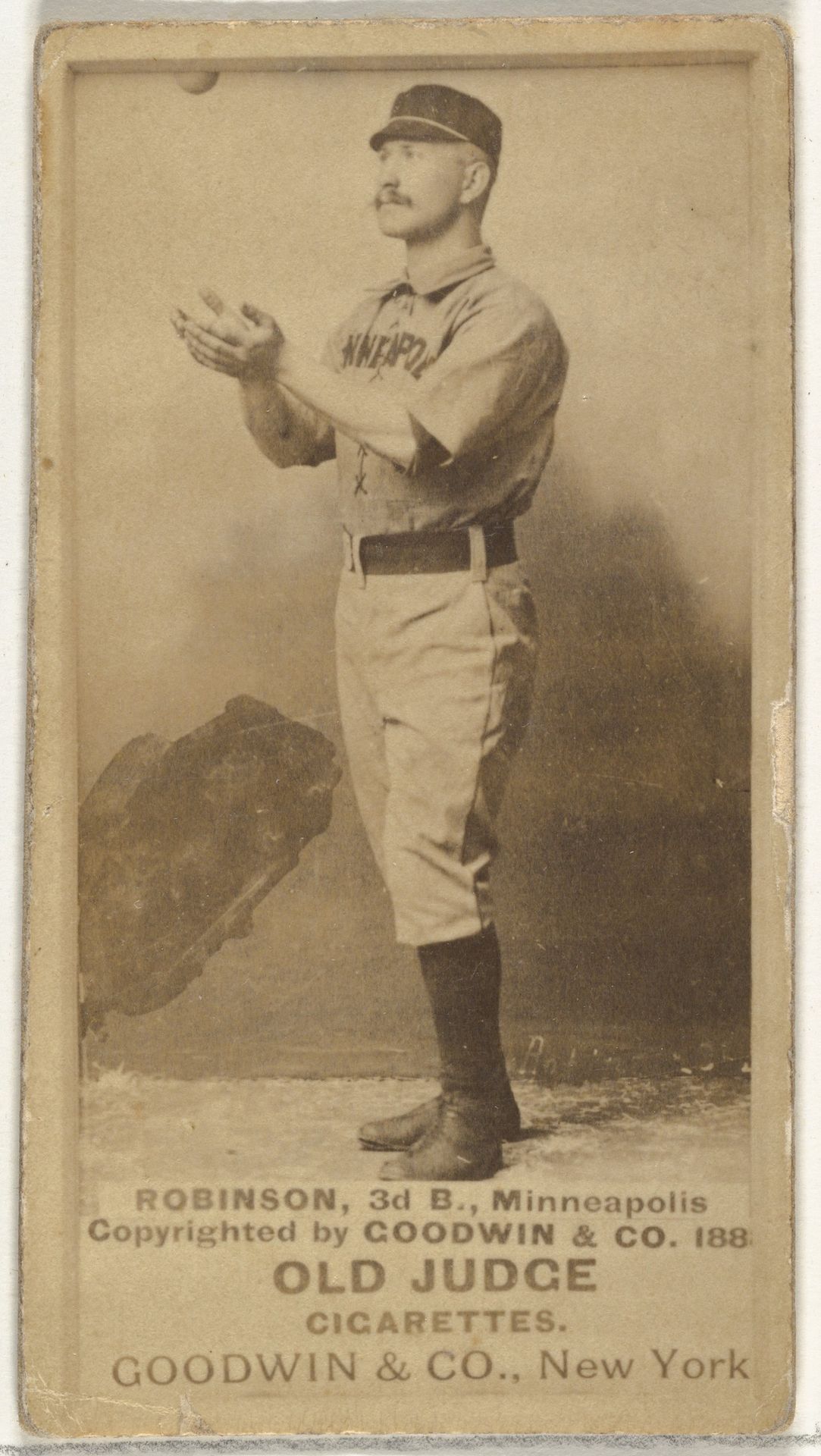 Myers C. Robinson, 3rd Base, Minneapolis, from the Old Judge series (N172) for Old Judge Cigarettes by Goodwin & Company