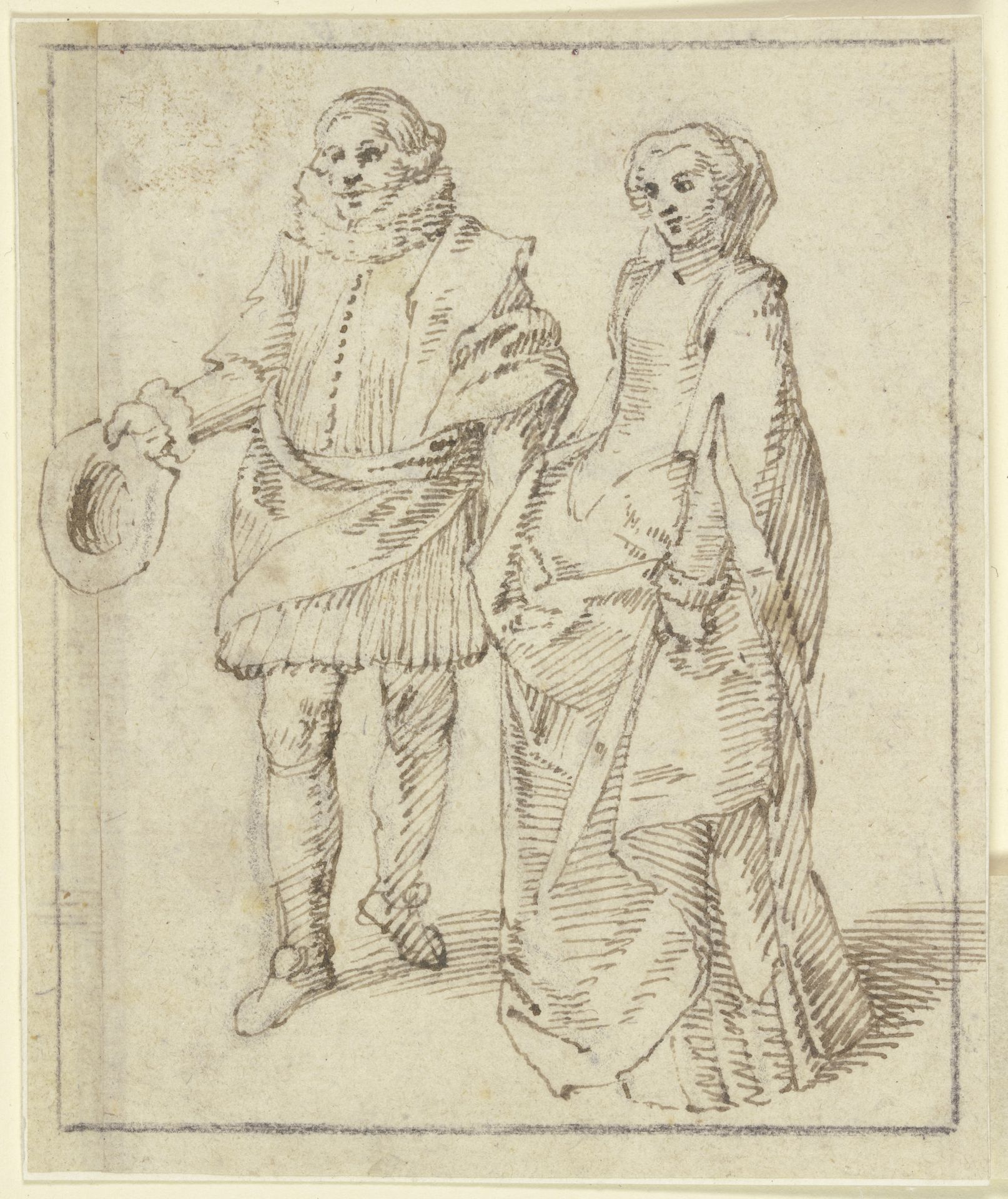 Ein Kavalier mit seiner Dame by Jacques Callot
