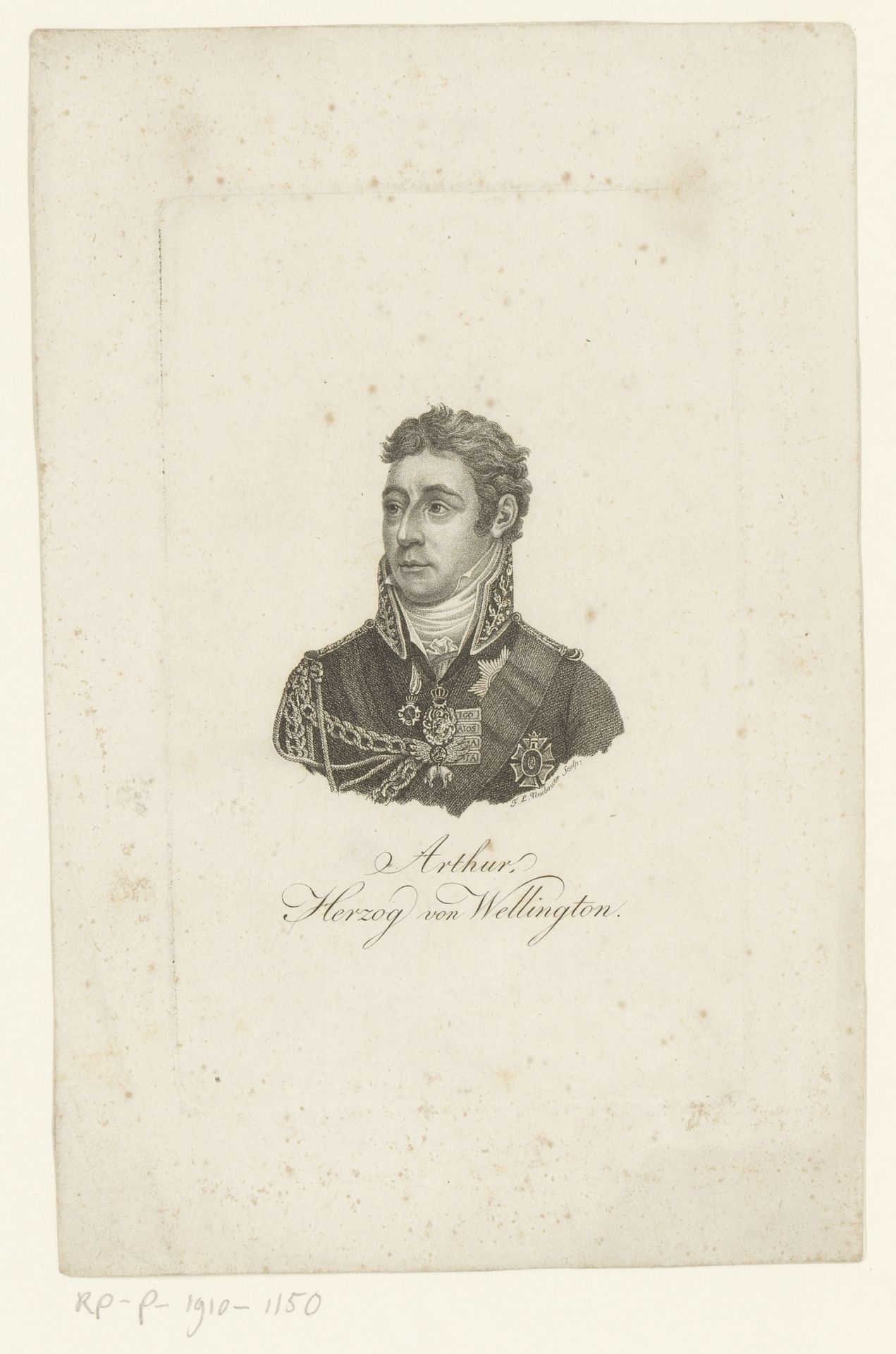 Portret van Arthur Wellesley of Wellington by Friedrich Ludwig Neubauer