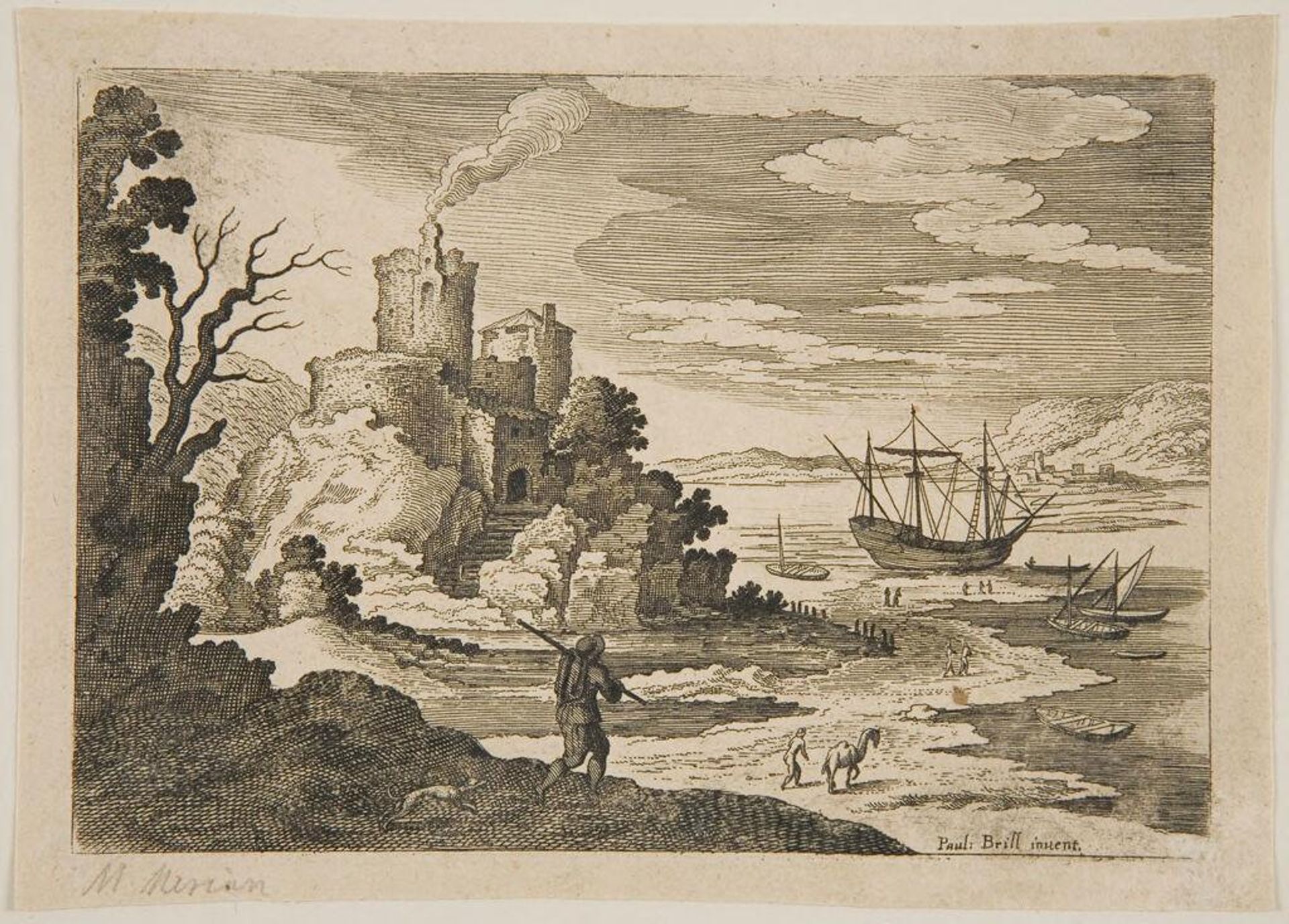 Ruinous Castle on the Sea-Shore by Matthäus Merian the Elder