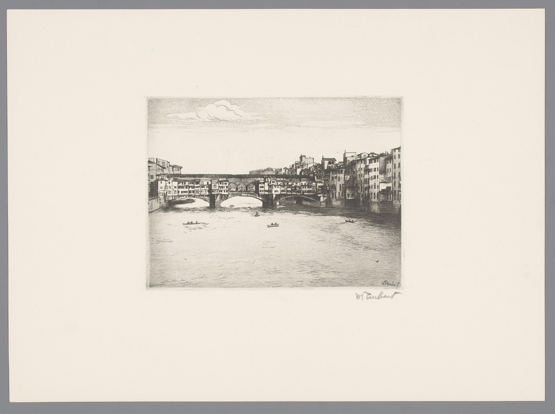 Ponte Vecchio over de Arno te Florence by Guglielmo Taubert