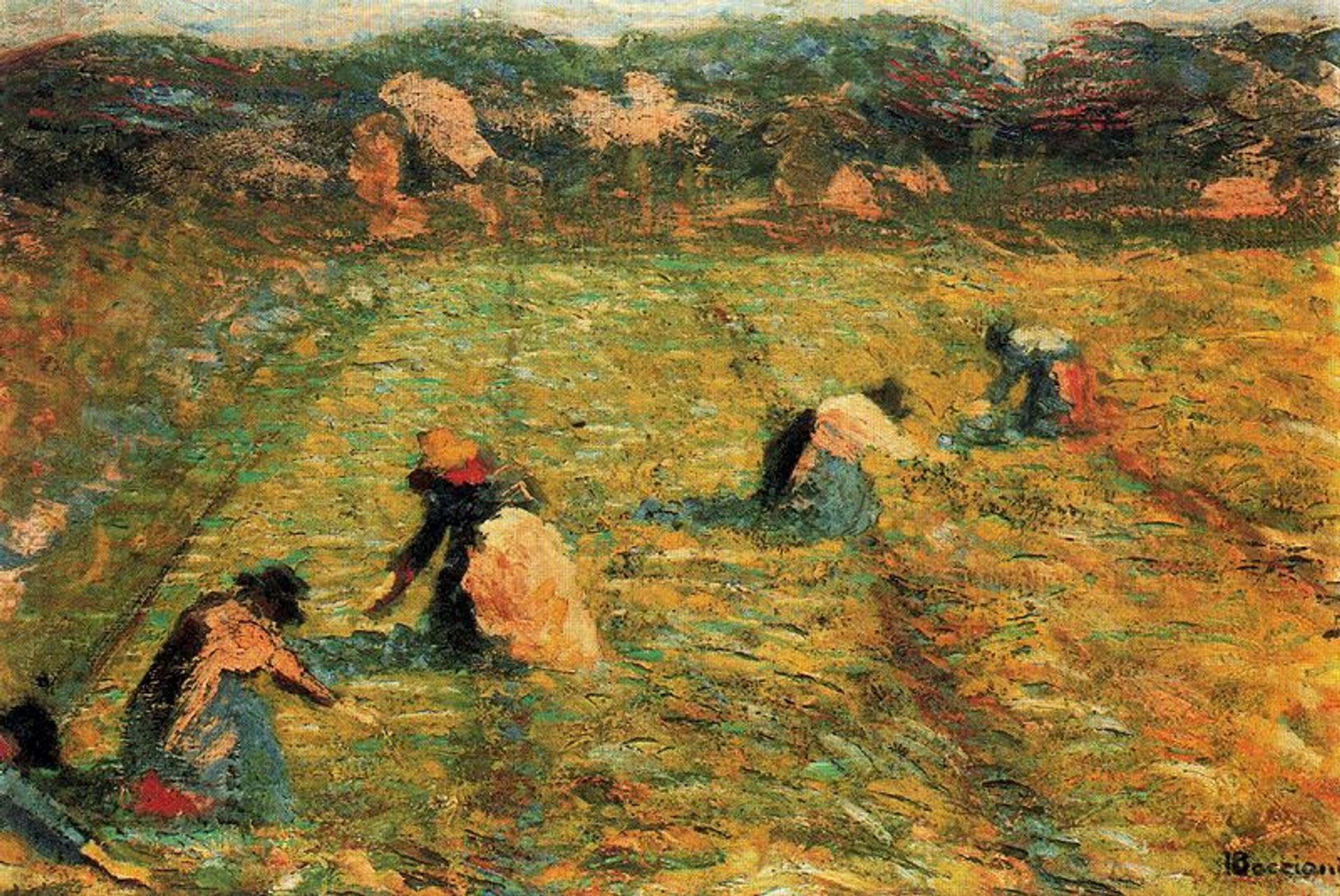 Farmers at work (Risaiole) by Umberto Boccioni