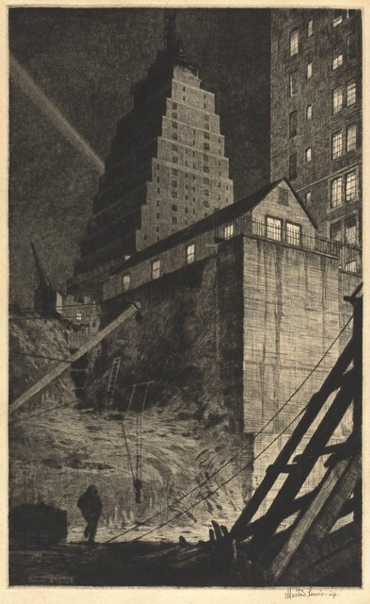 Building a Babylon, Tudor City, N.Y.C. by Martin Lewis