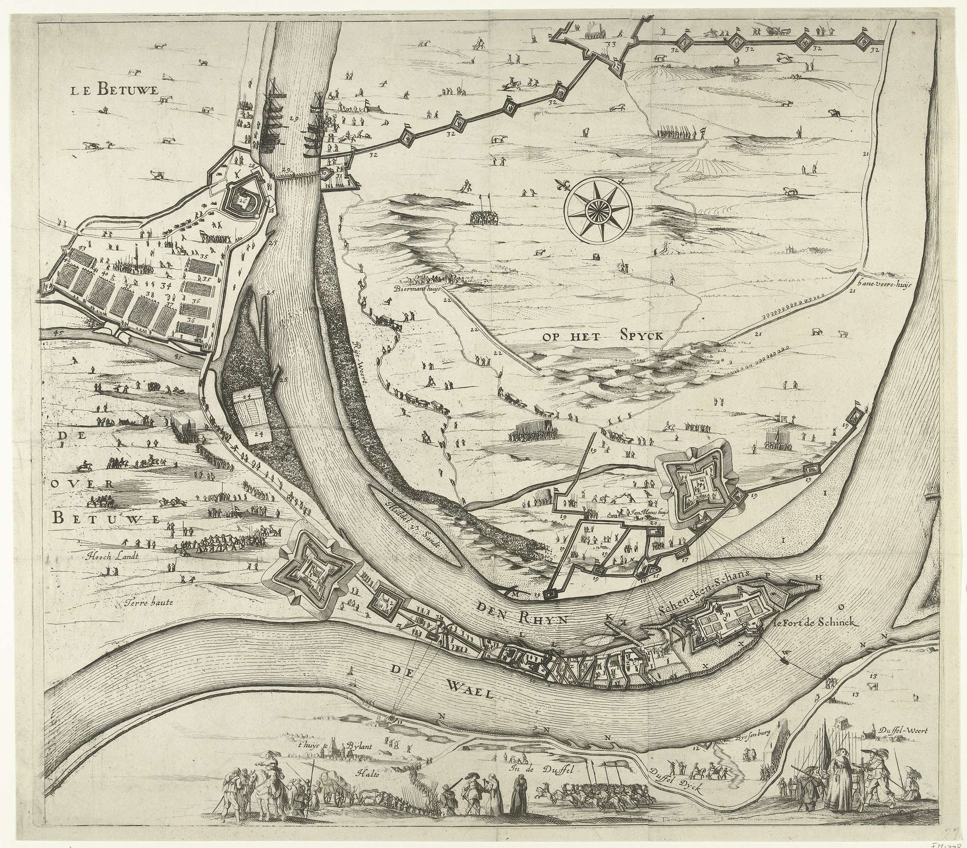 Beleg van Schenckenschans (middenblad), 1635 by Willem Hondius