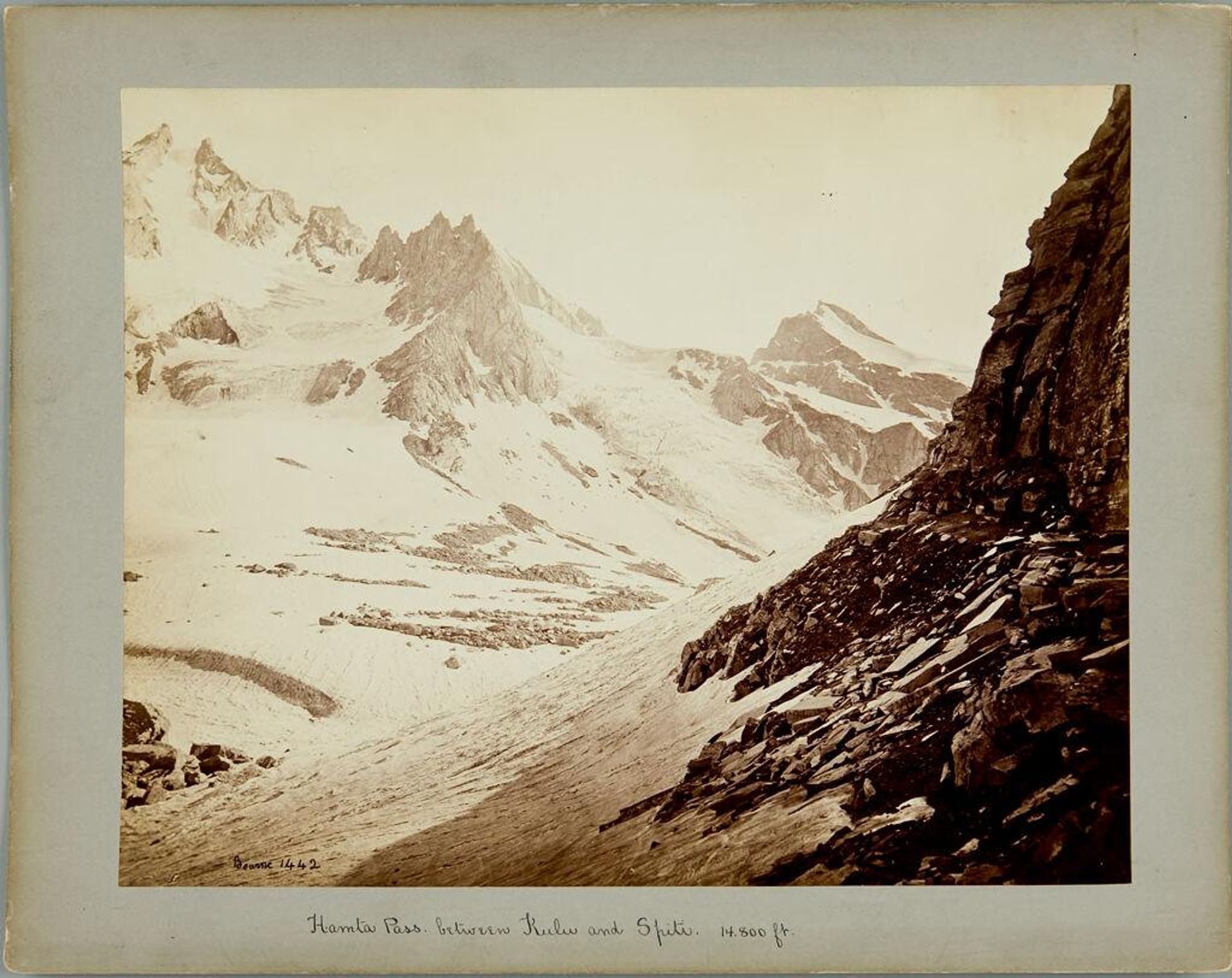 Hamta Pass, between Kulu and Spiti, 14,800 feet by Samuel Bourne