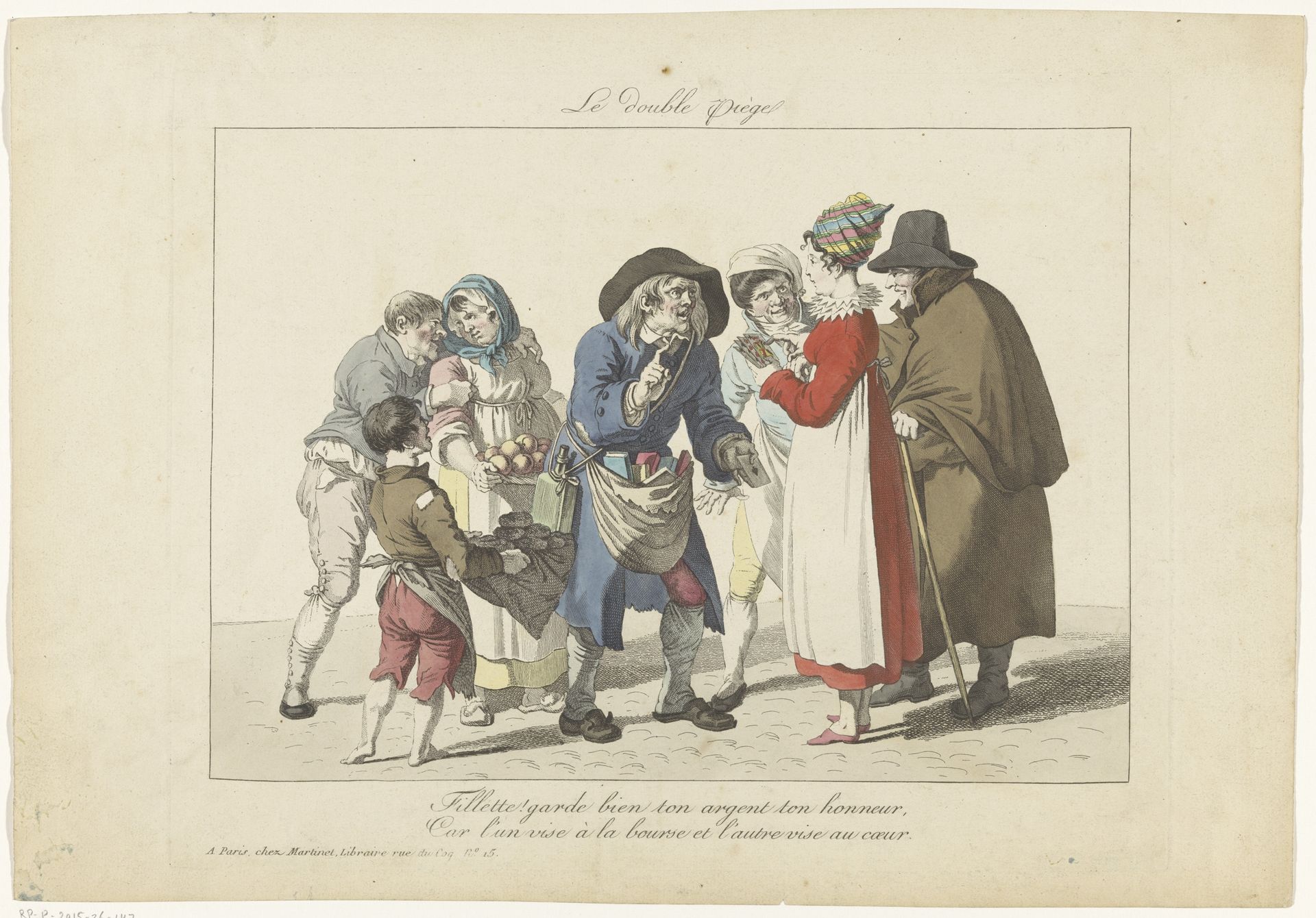 Gezelschap rond marktkoopman by Anonymous