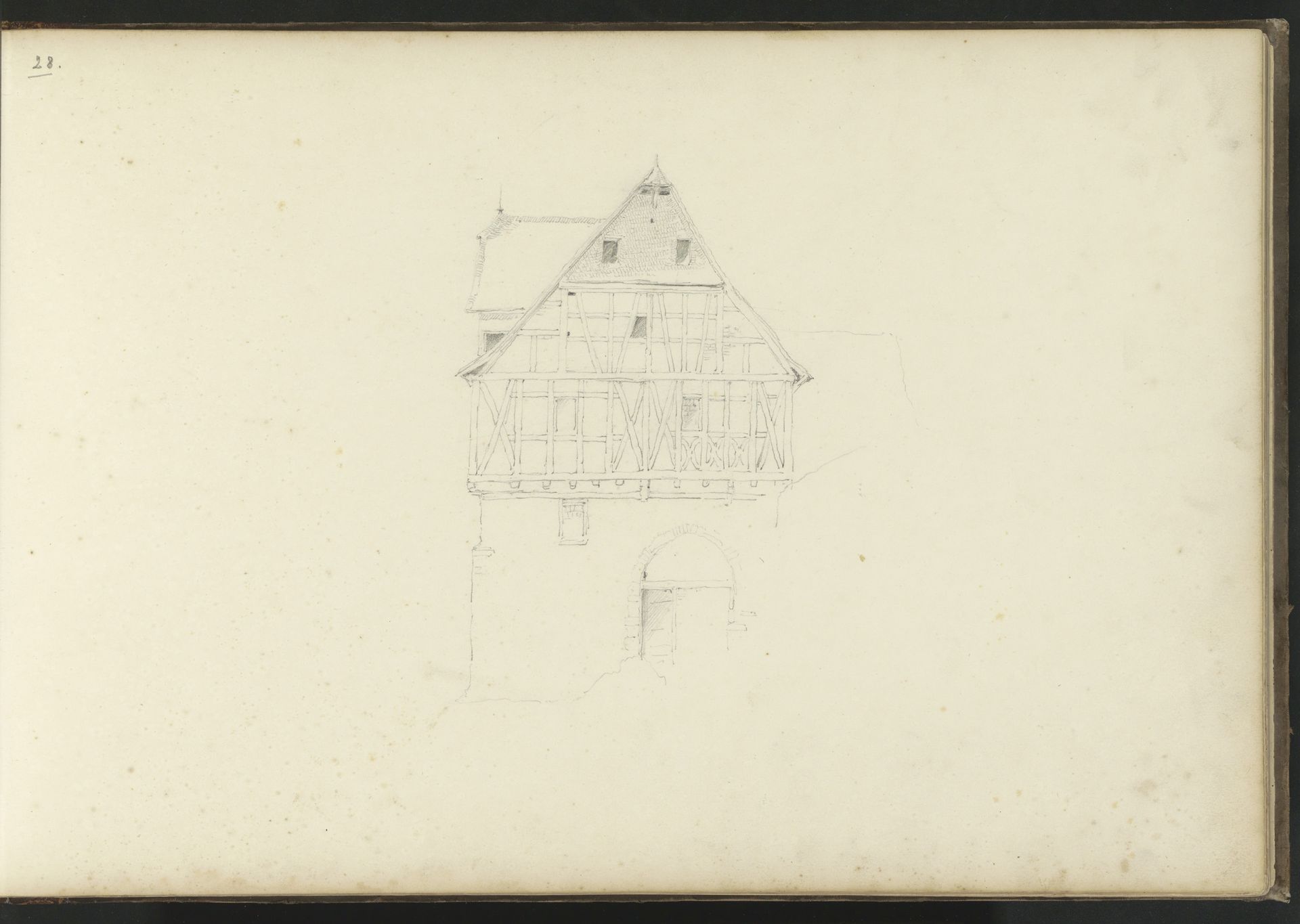 Huis met een vakwerkgevel by Kasparus Karsen