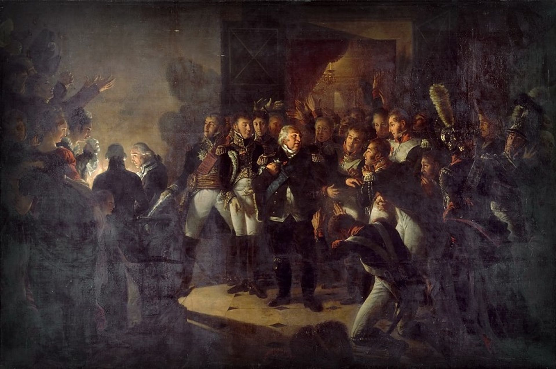 Departure of Louis XVIII from the Palace of the Tuileries on the Night of 20 March 1815 by Antoine-Jean Gros
