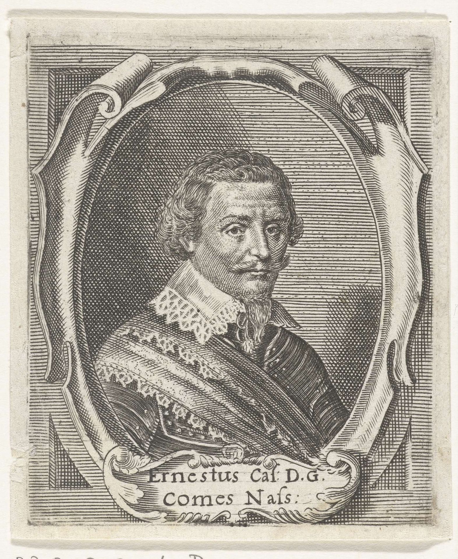 Portret van Ernst Casimir, graaf van Nassau-Dietz by Crispijn van de (II) Passe