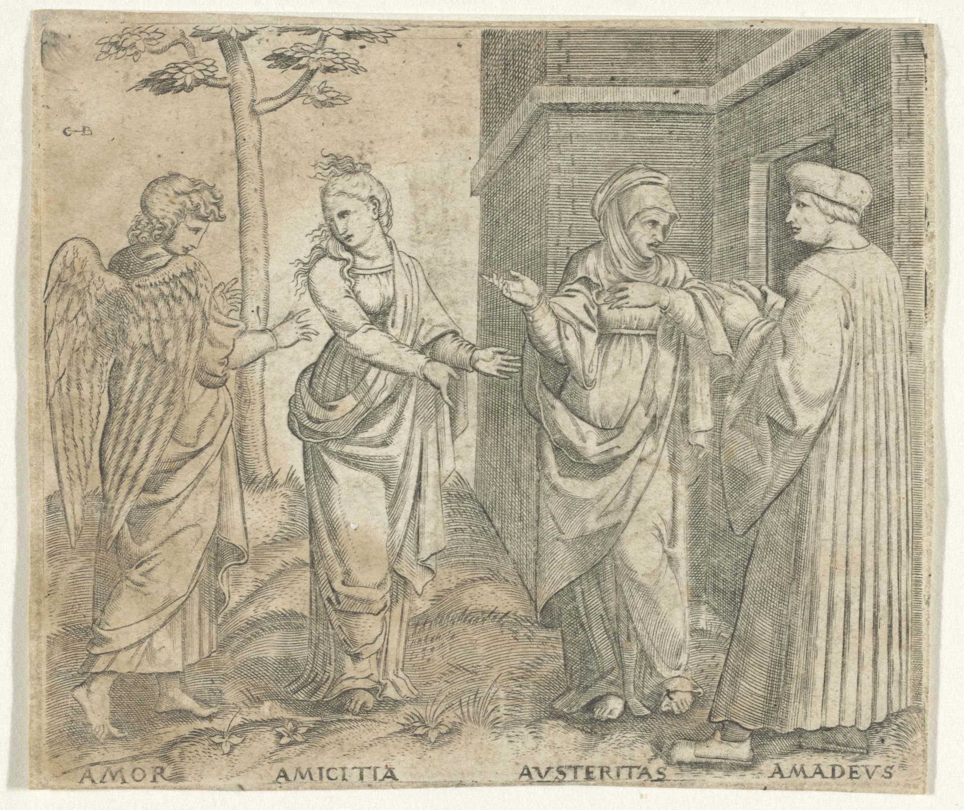 Amadeus Berutti met Strengheid, Vriendschap en Liefde by Cornelis Bos
