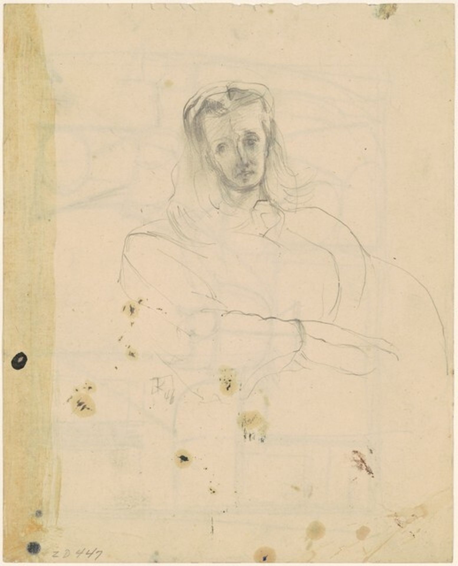 Seated Woman (Portrait of Elizabeth?) (recto) by Franz Kline