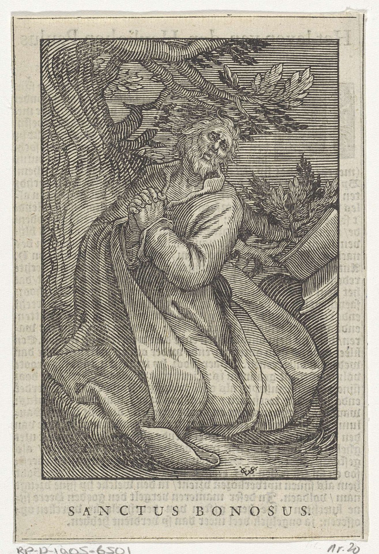 Heilige Bonosus als kluizenaar by Christoffel van (II) Sichem