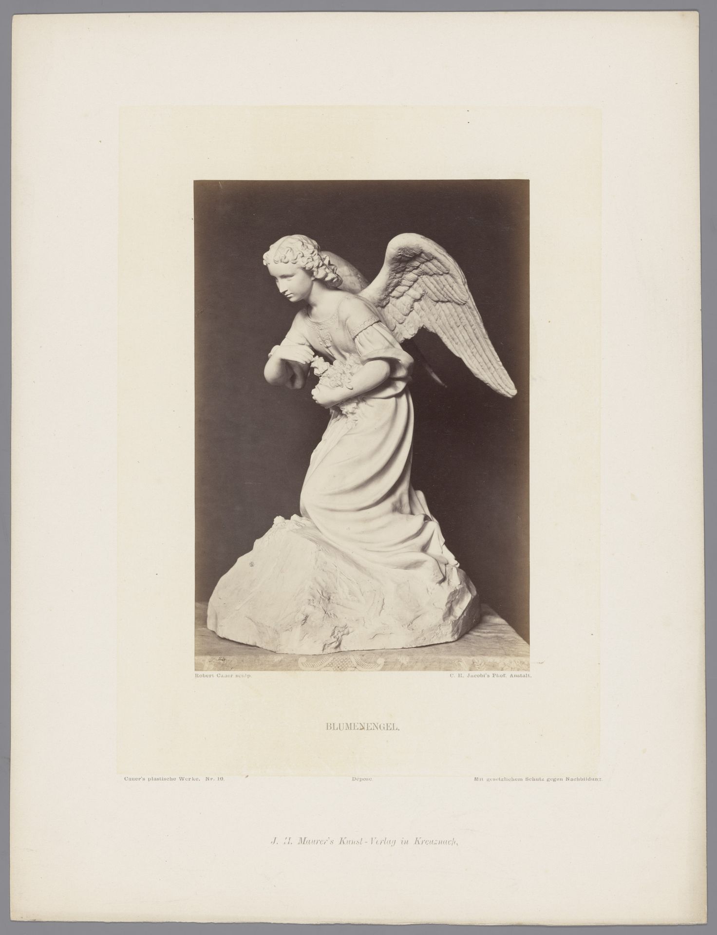 Engel met bloemen door Robert Cauer by Carl Heinrich Jacobi