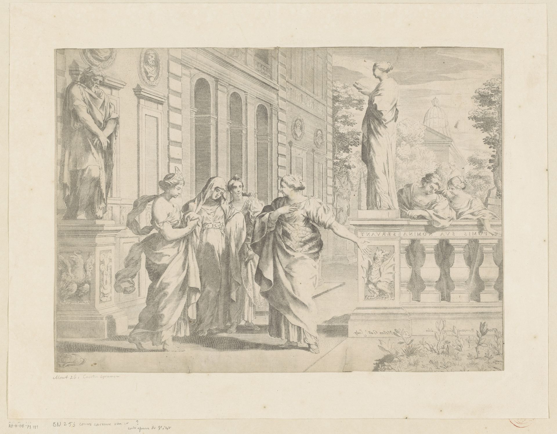 Allegorie ter ere van het Collegio Romano by Claude Mellan