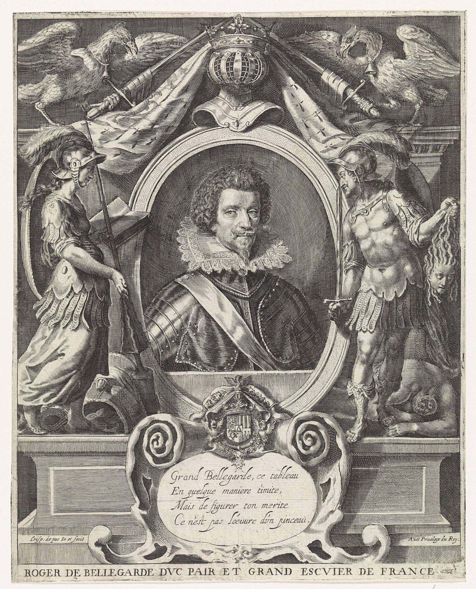 Portret van Roger de Saint-Lary de Bellegarde by Crispijn van de (II) Passe
