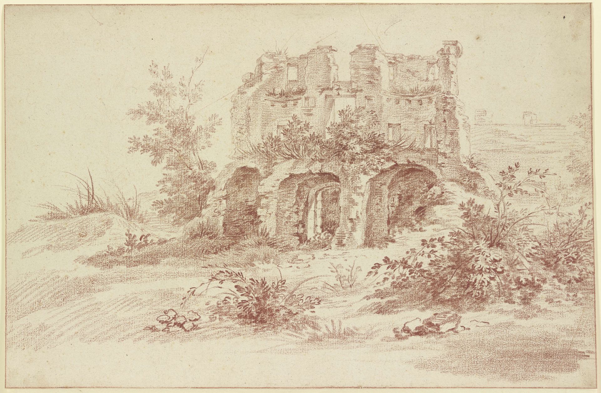 View of a ruin by Jacques Dumont