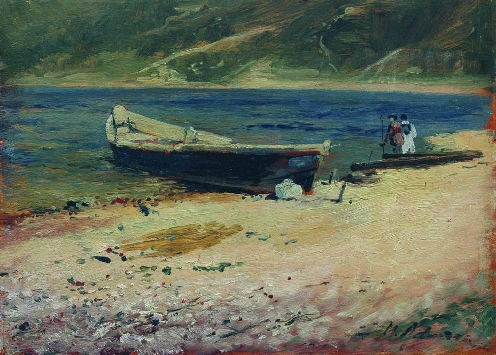 Boat on the coast by Isaac Levitan