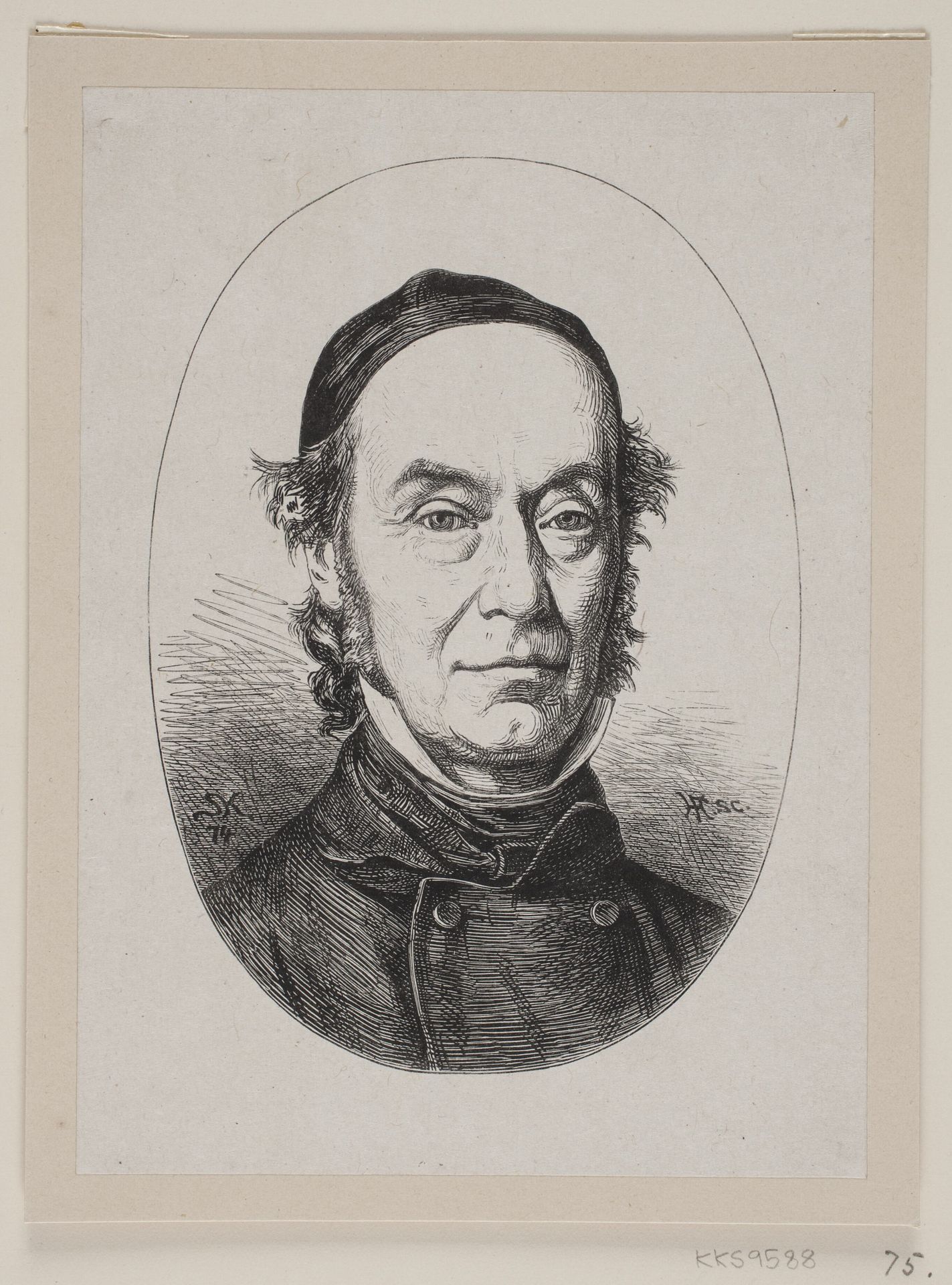 Portræt af N. L. Høyen by F. Hendriksen