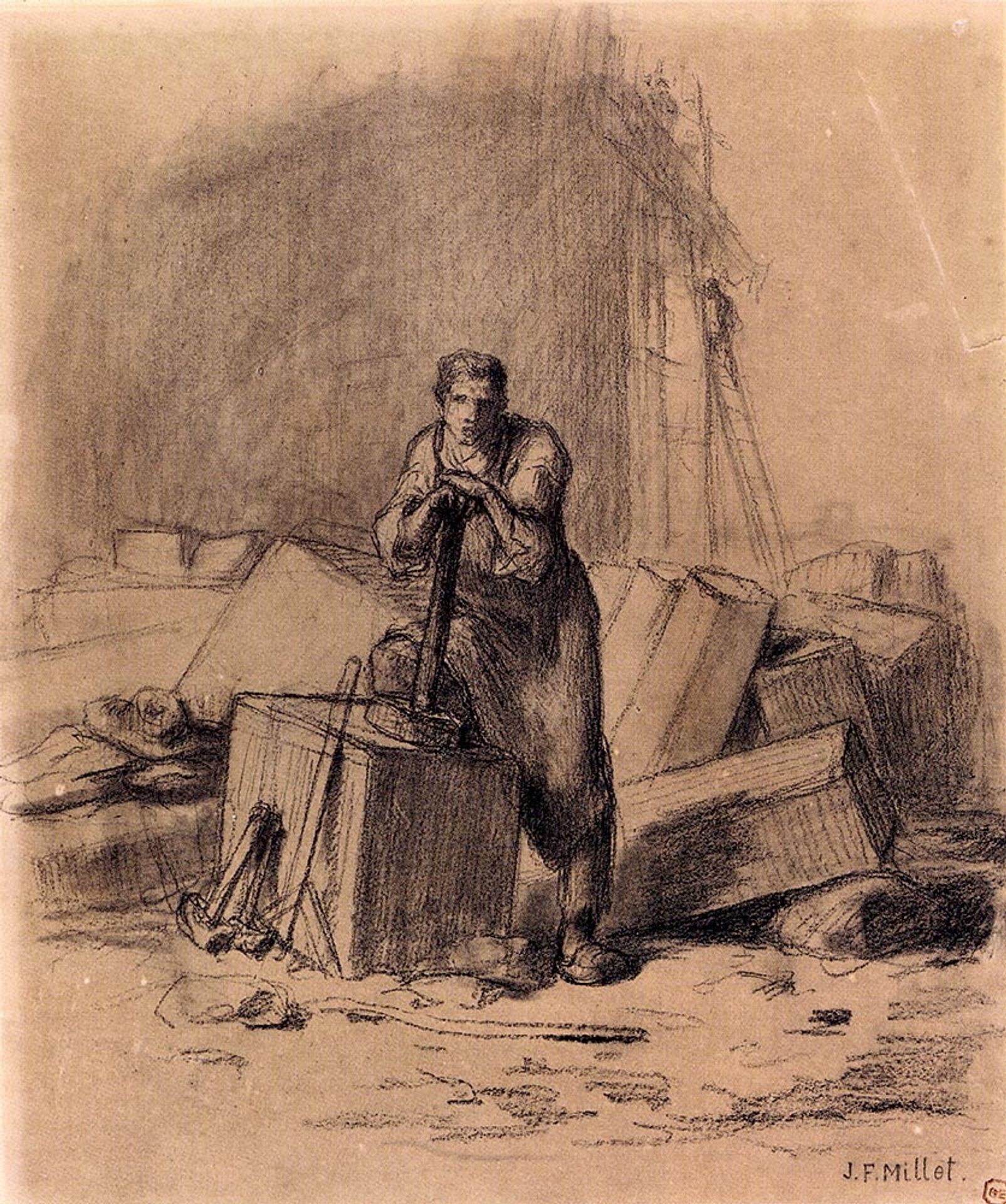 A stonemason by Jean-François Millet