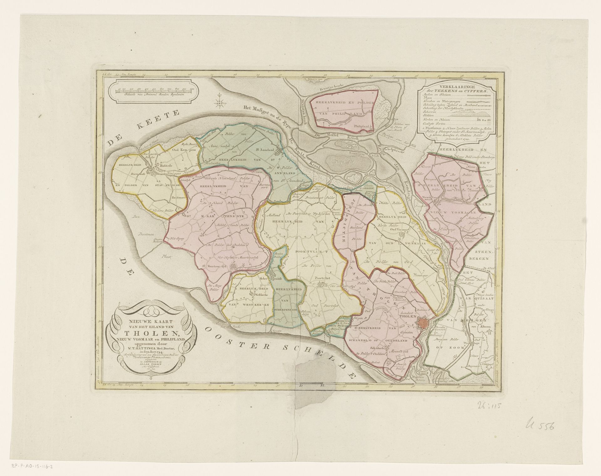 Kaart van het eiland Tholen by Anonymous