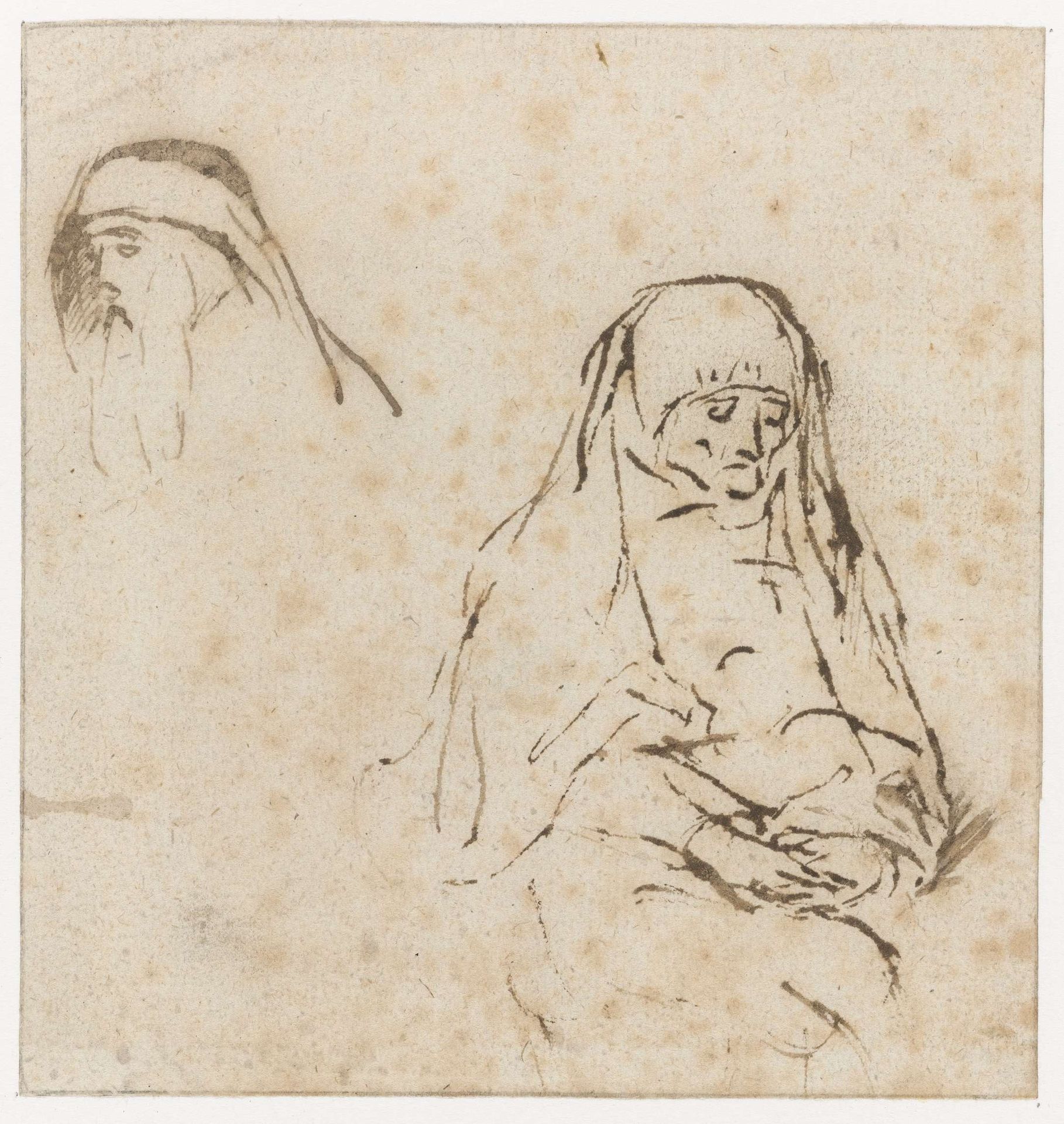 An Old Woman, and the Head of a Man by Willem Drost