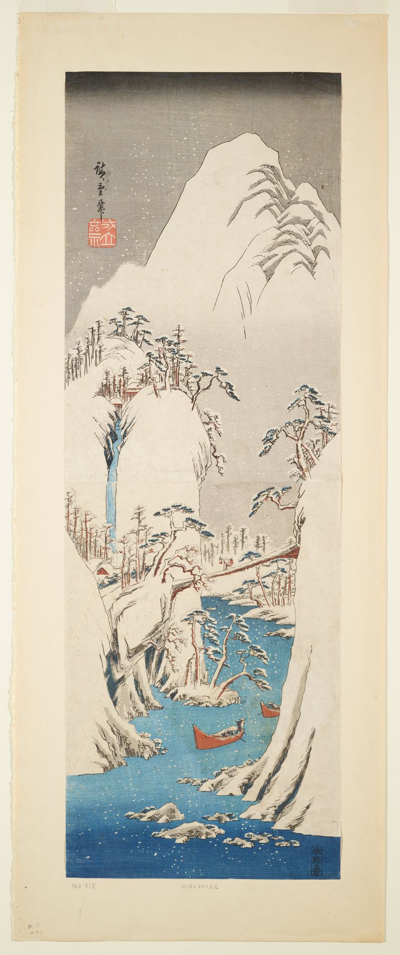 Mountain Gorge in Winter by Utagawa Hiroshige