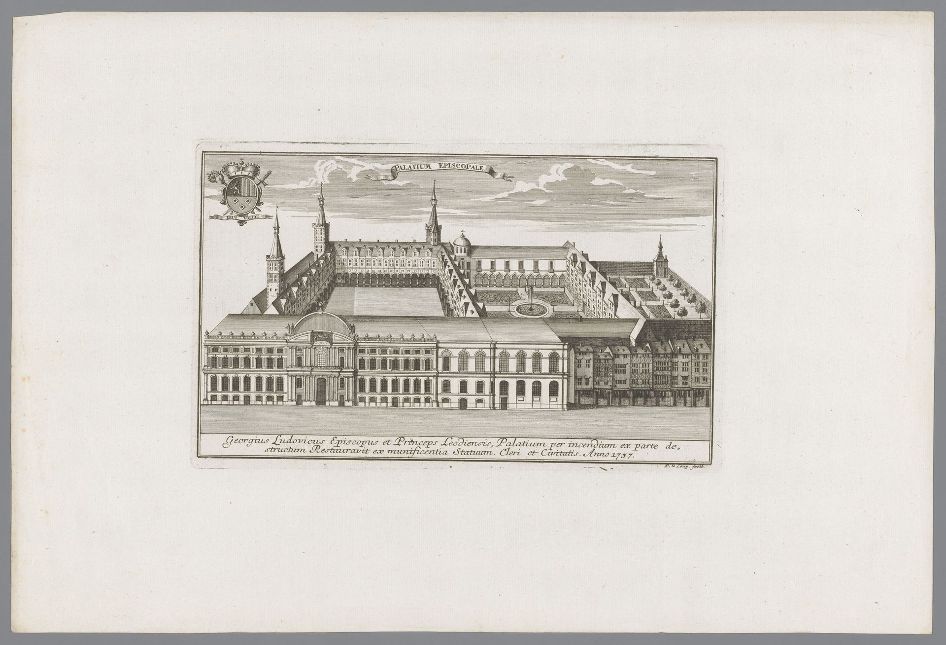 Gezicht op het Paleis van de Prins-bisschoppen in Luik by Anonymous