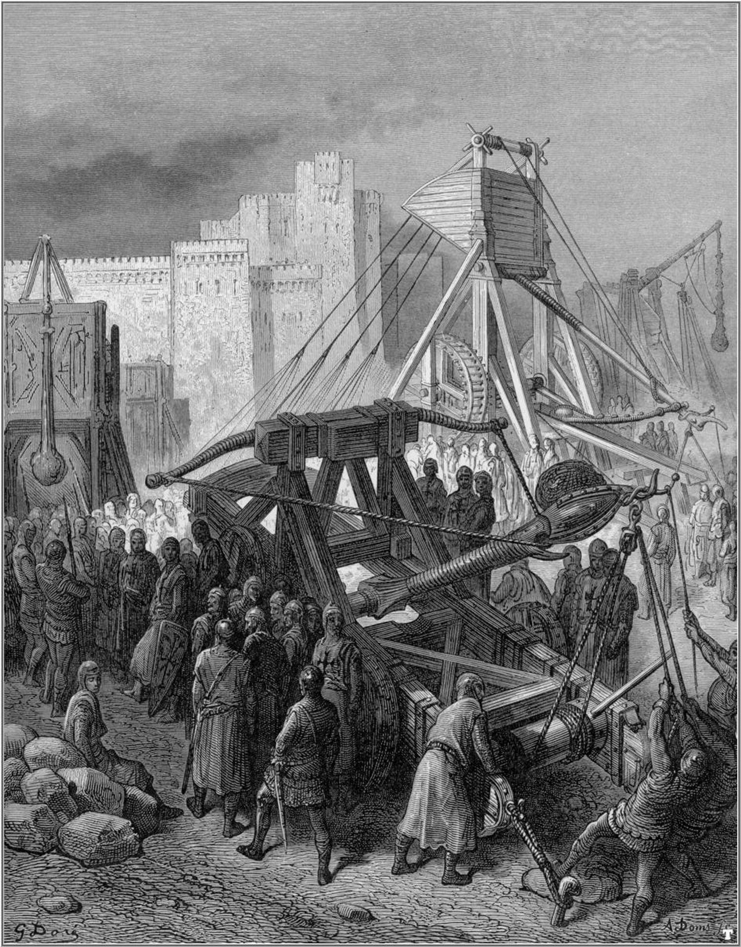 The Crusaders' War Machinery by Gustave Dore