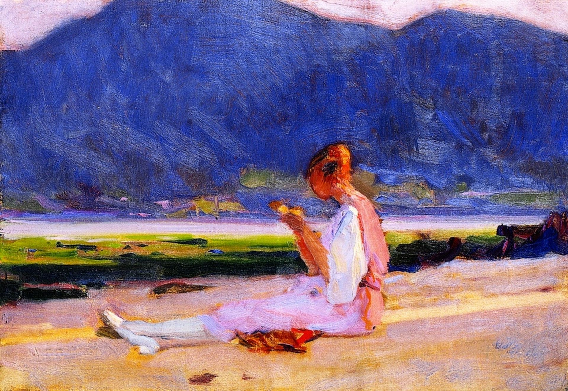 The Painter's Young Wife, Baie-Saint-Paul by Clarence Gagnon