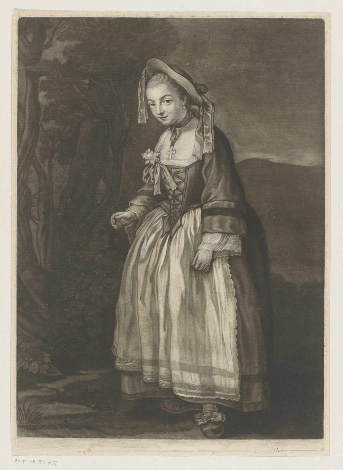 Portret van een actrice bekend als mevrouw Favart in de rol van Spilletta by Richard Purcell